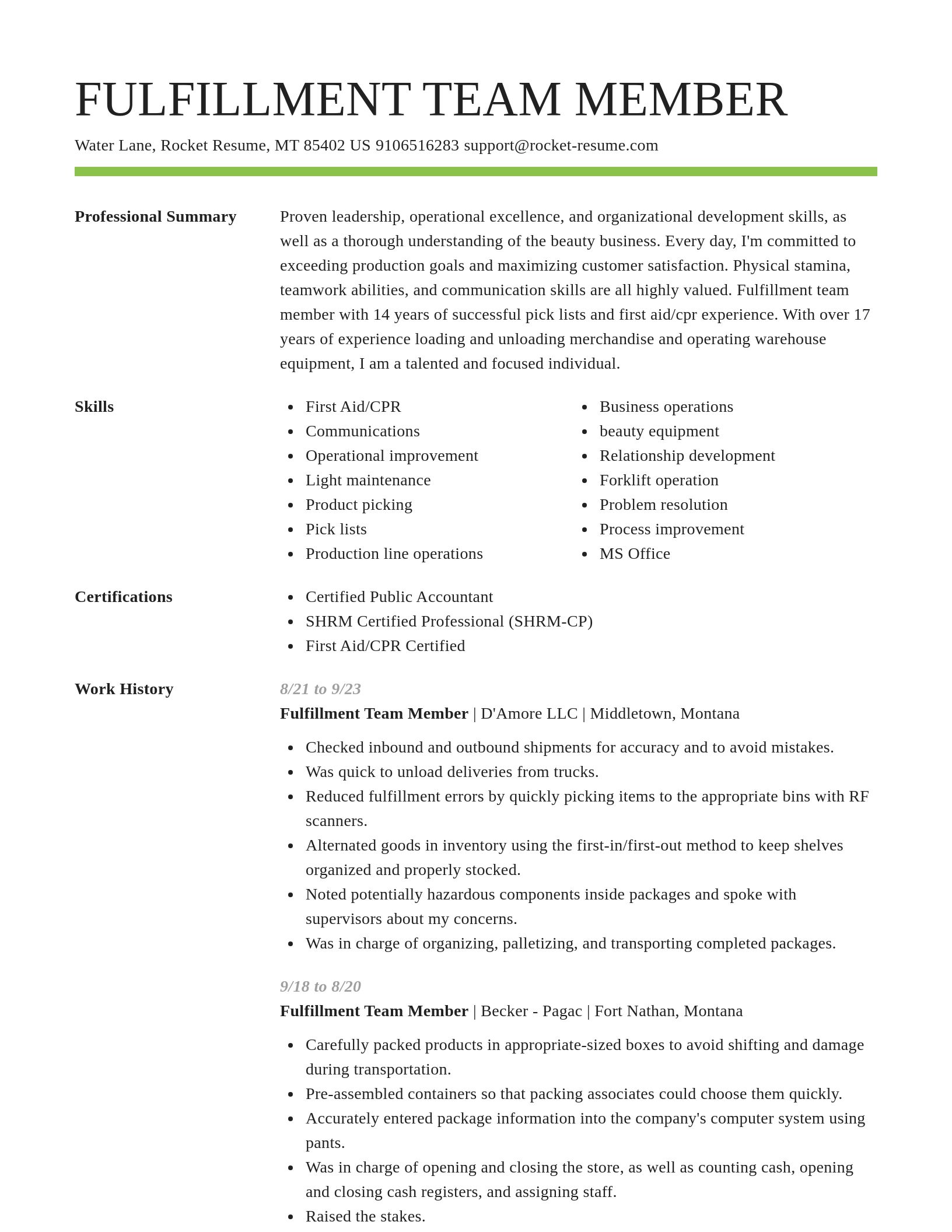 Smart resume template