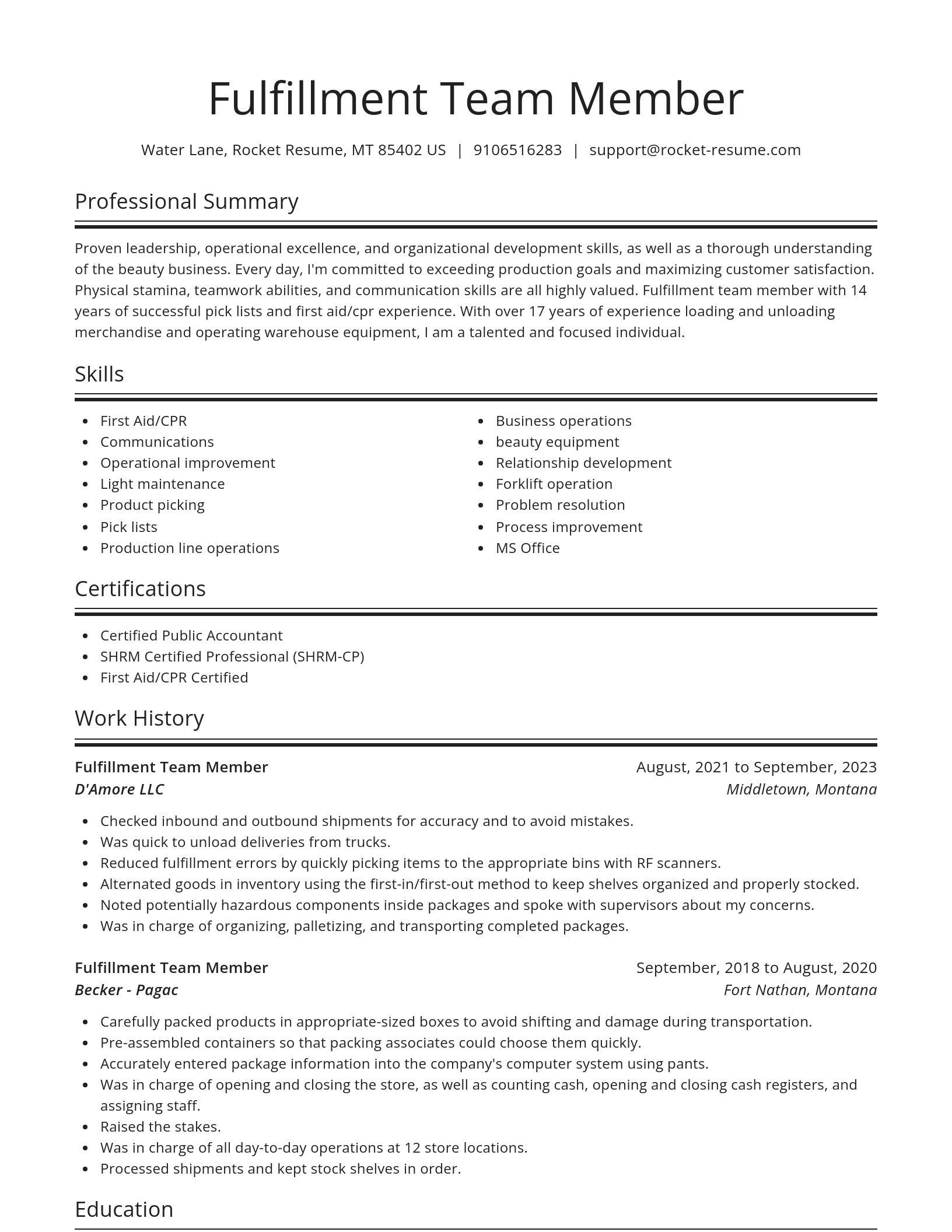 Spotlight resume template