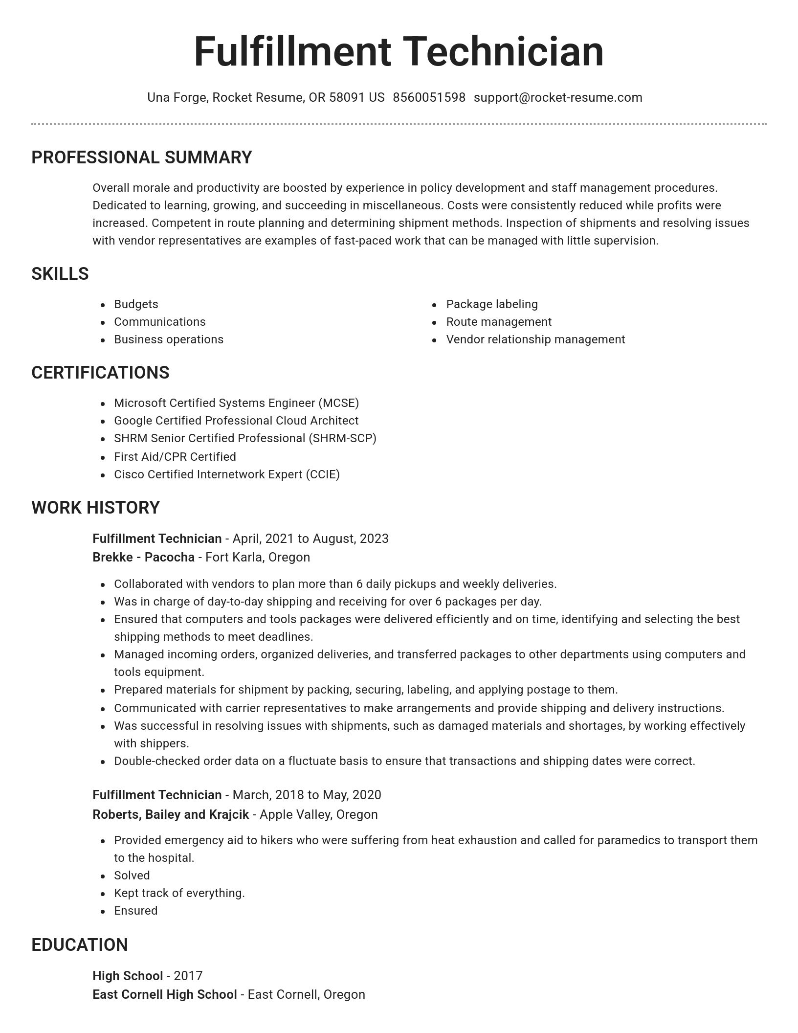 Brilliant resume template