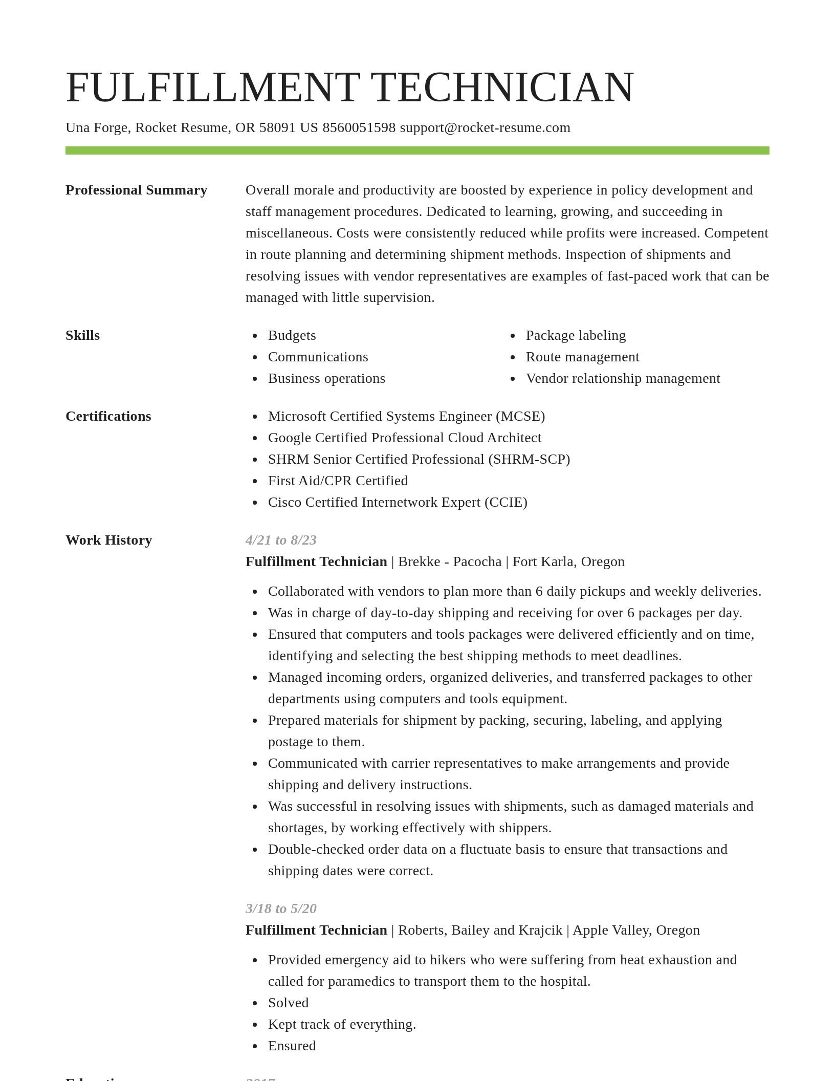 Smart resume template