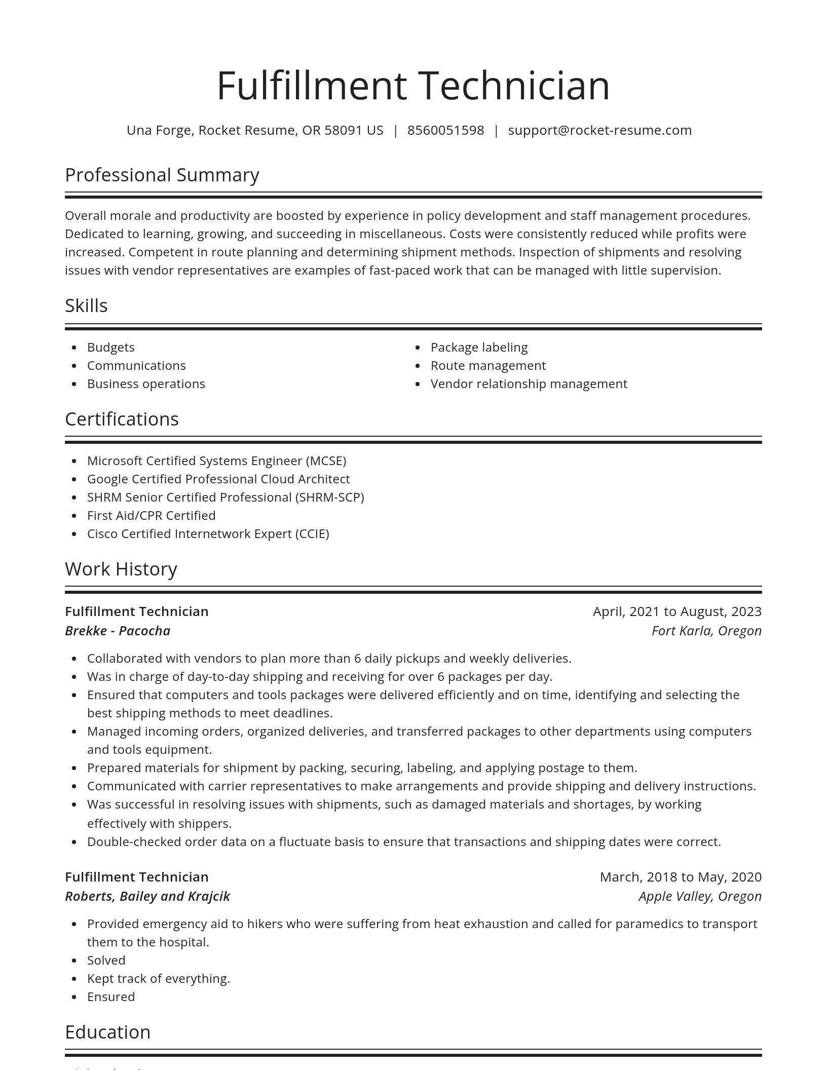 Spotlight resume template