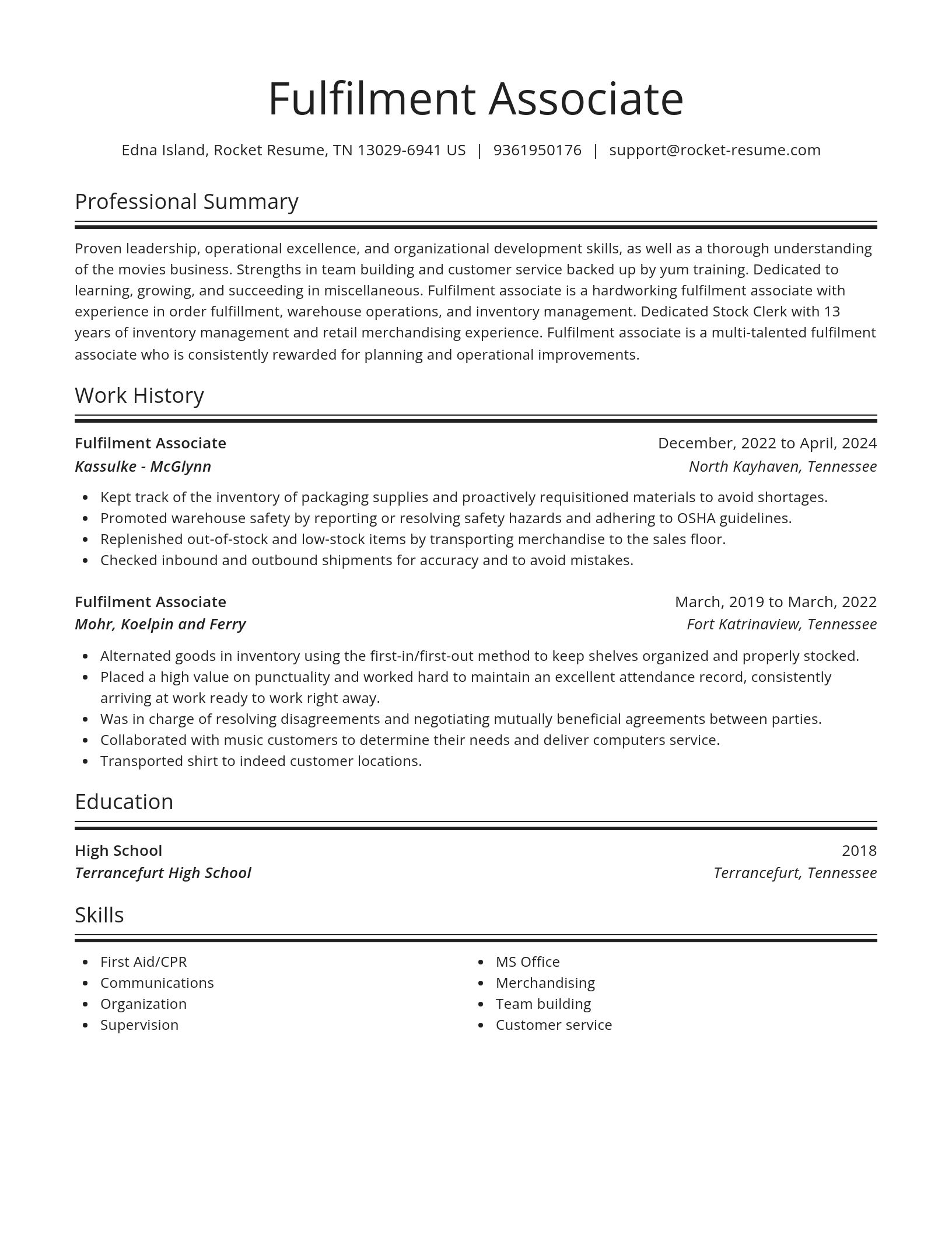 Spotlight resume template