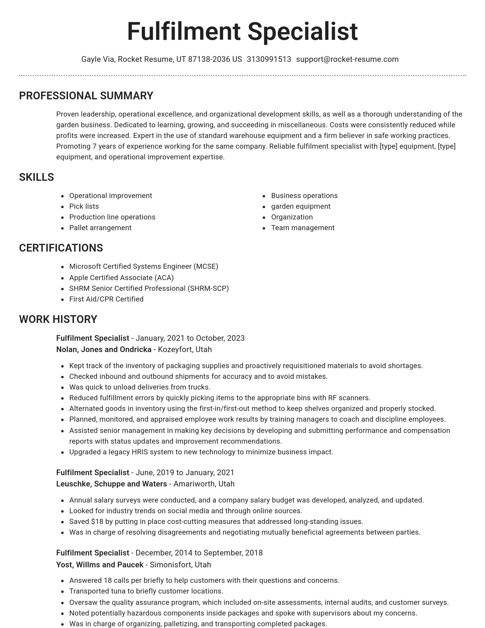 Brilliant resume template