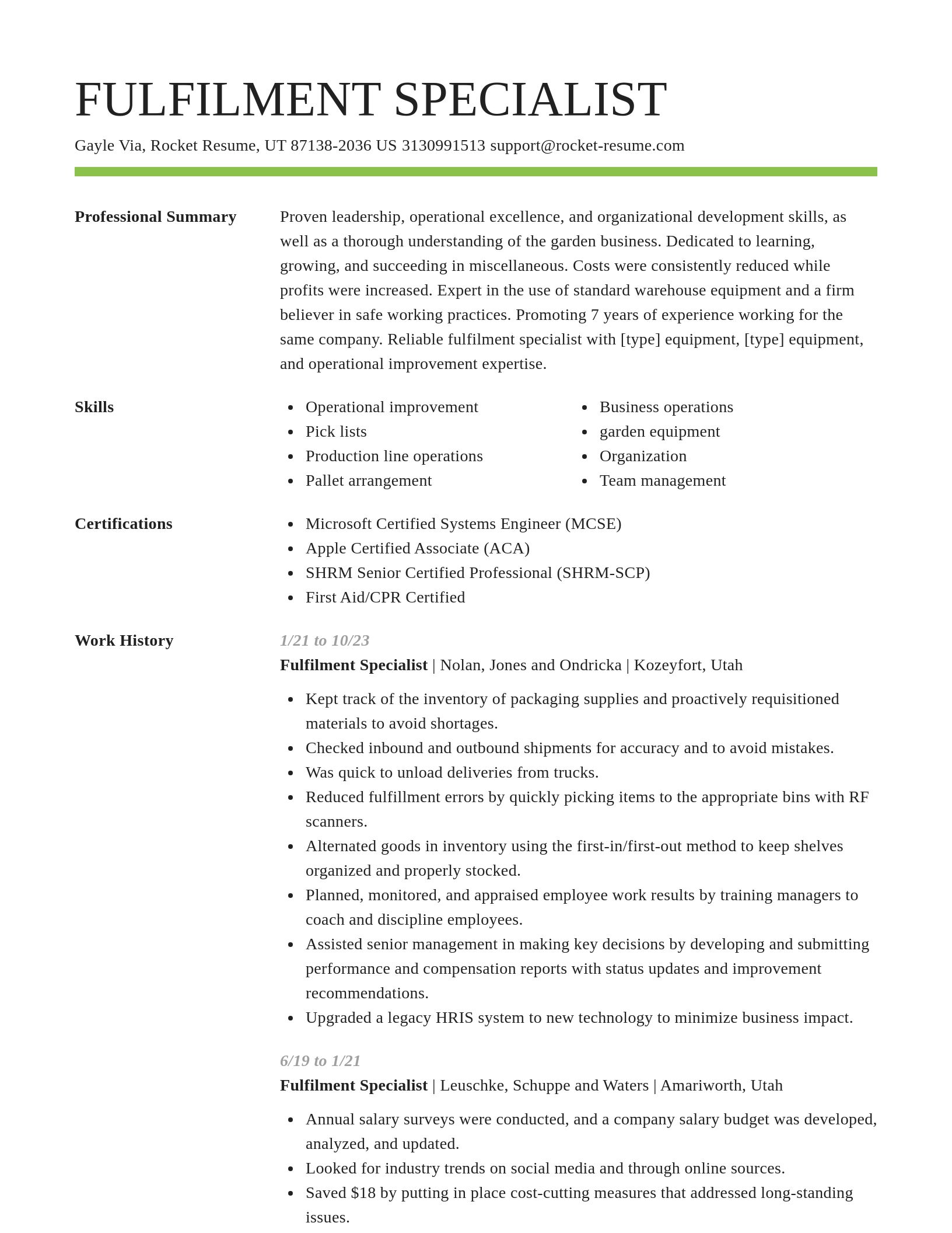 Smart resume template