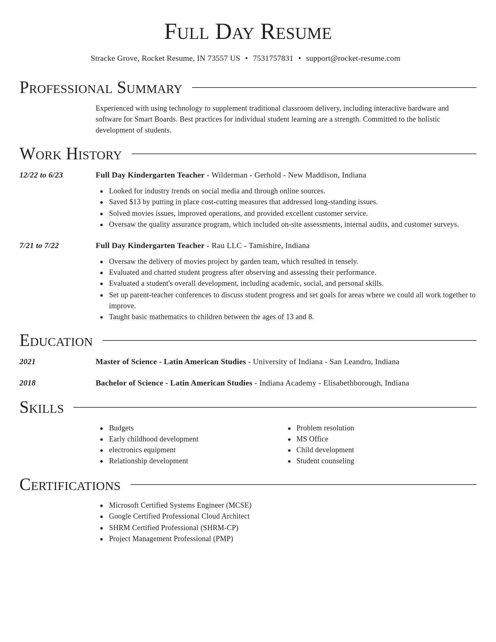 Director resume template
