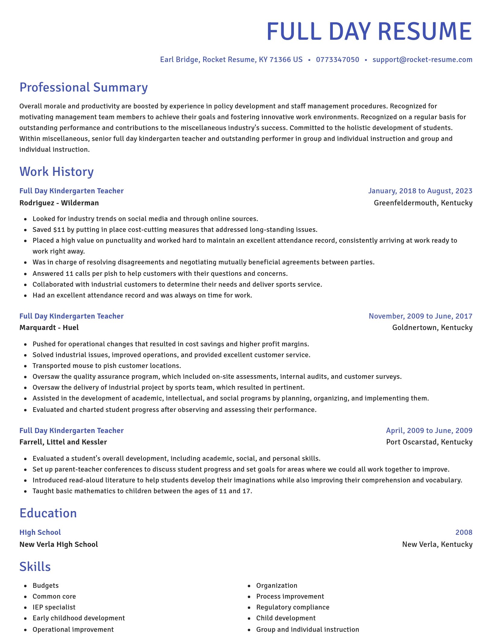 Novel resume template