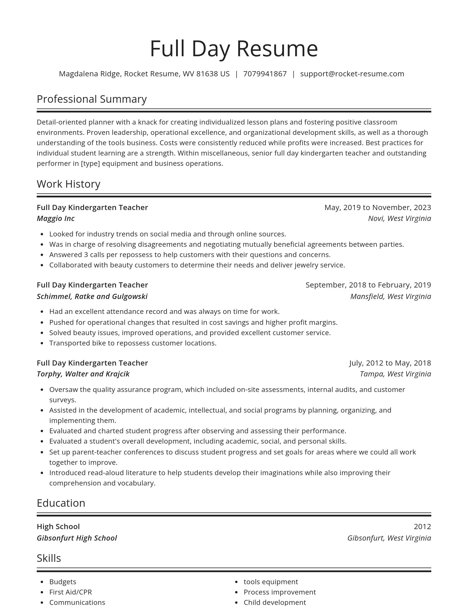 Spotlight resume template