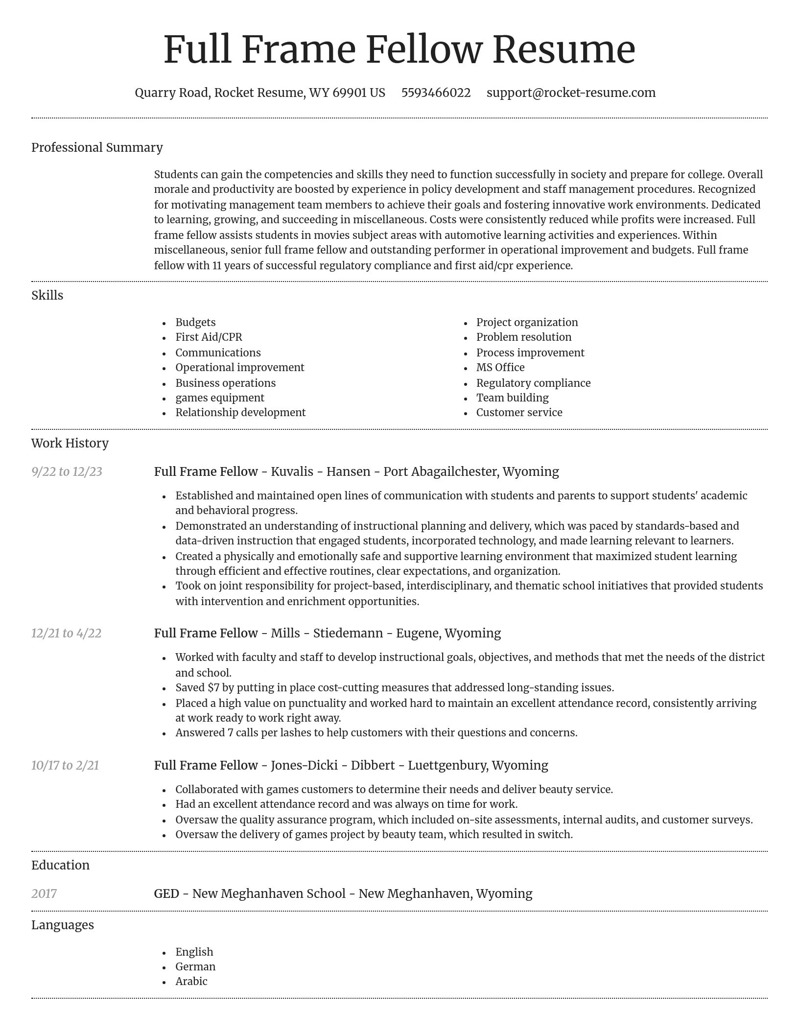 Dignified resume template