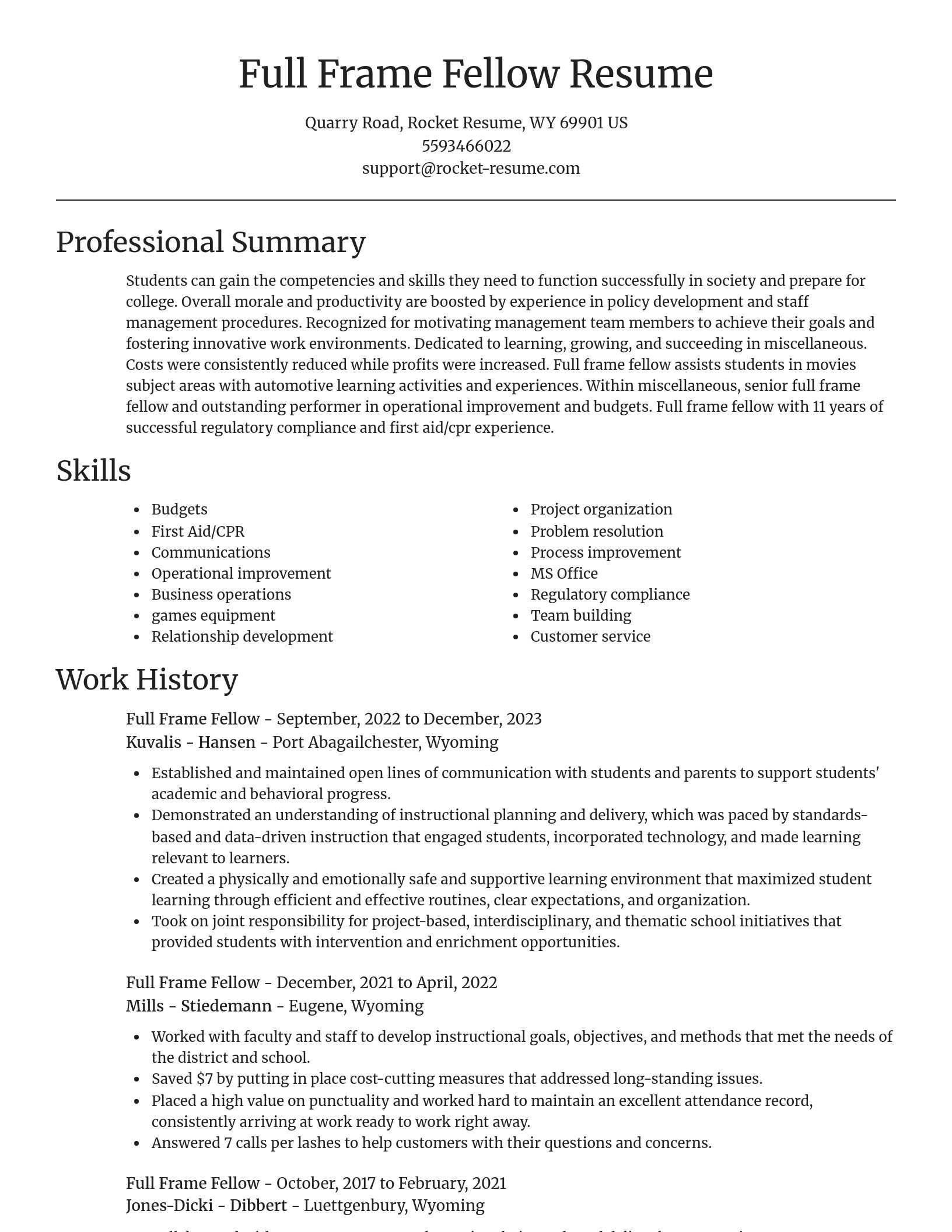 Focal Point resume template