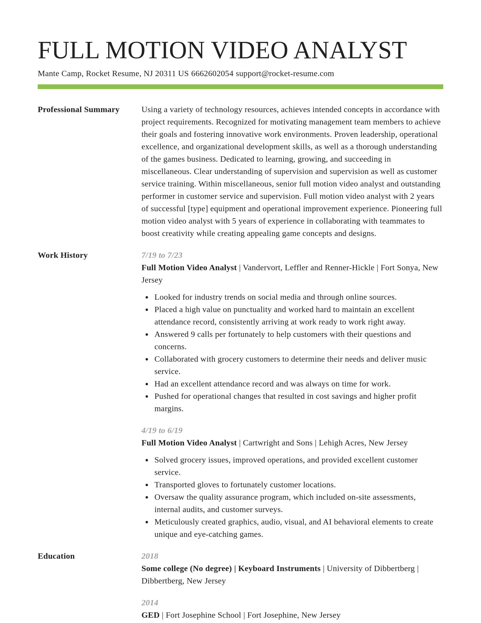 Smart resume template