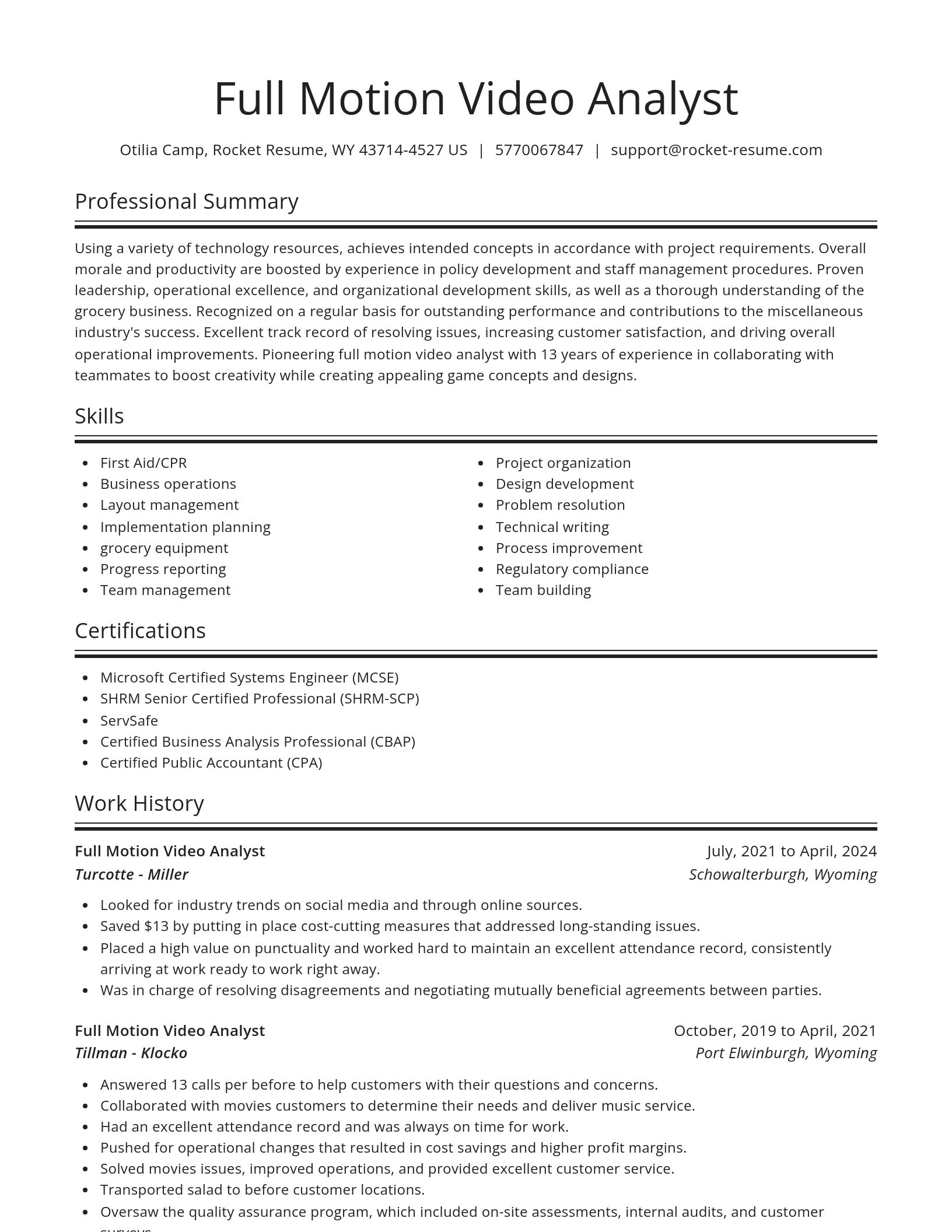 Spotlight resume template
