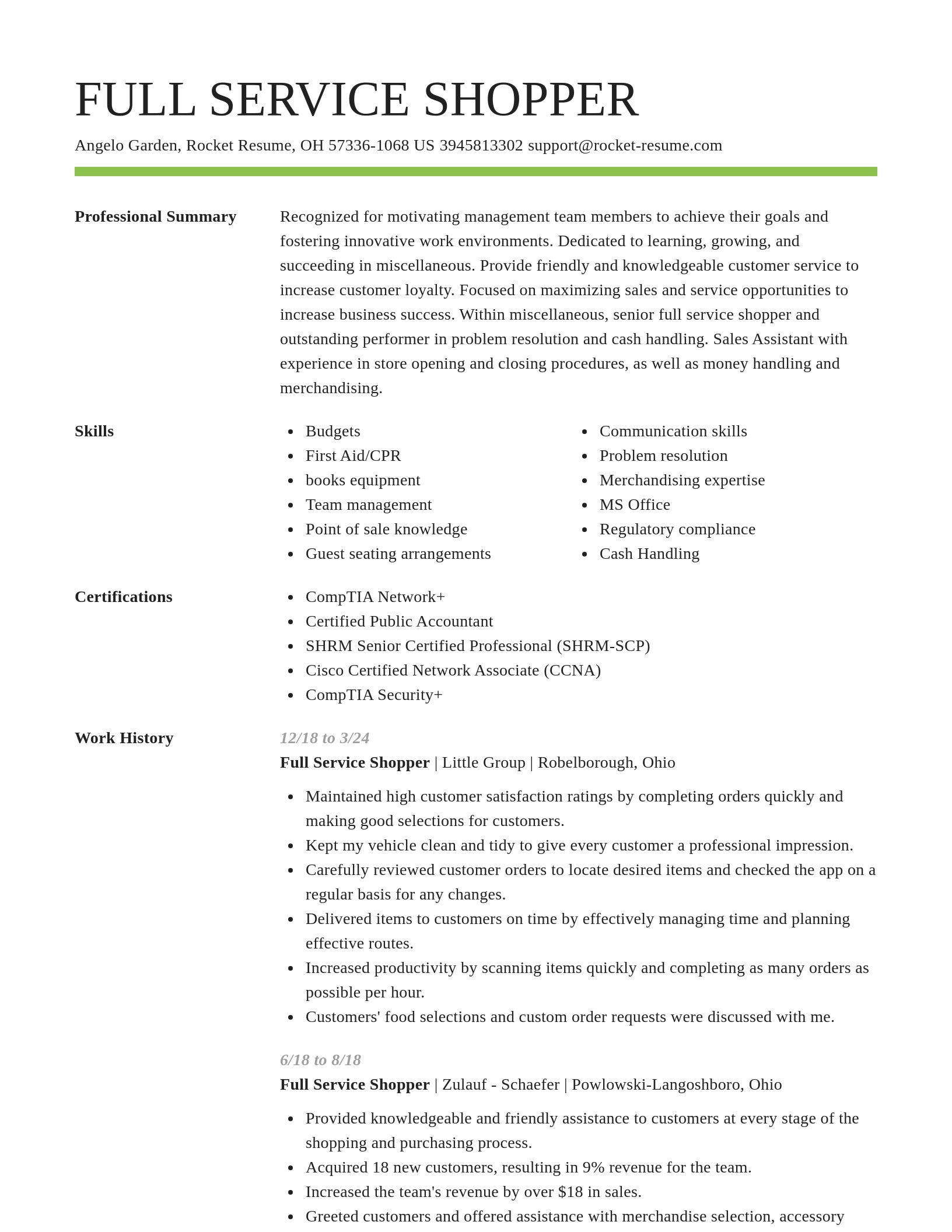 Smart resume template