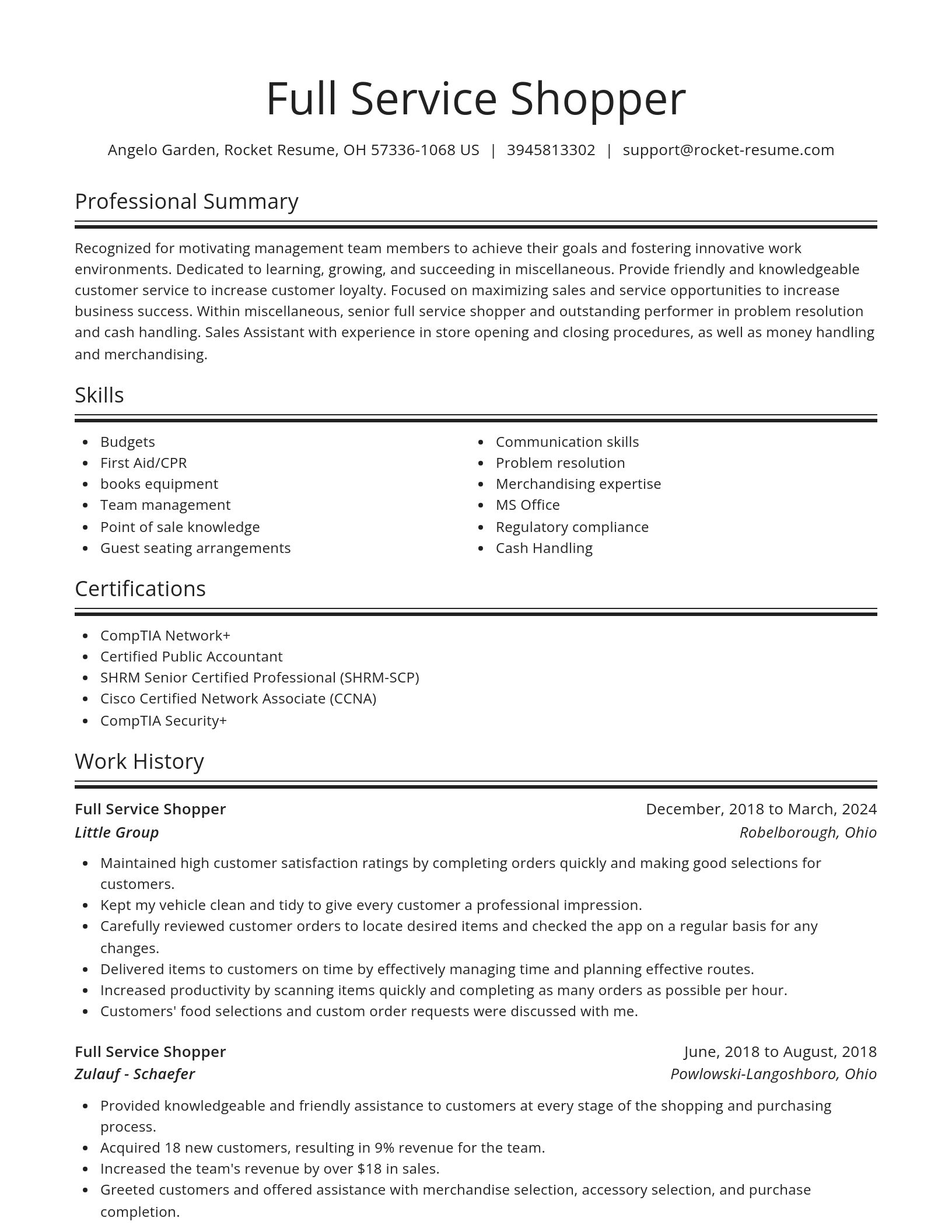 Spotlight resume template