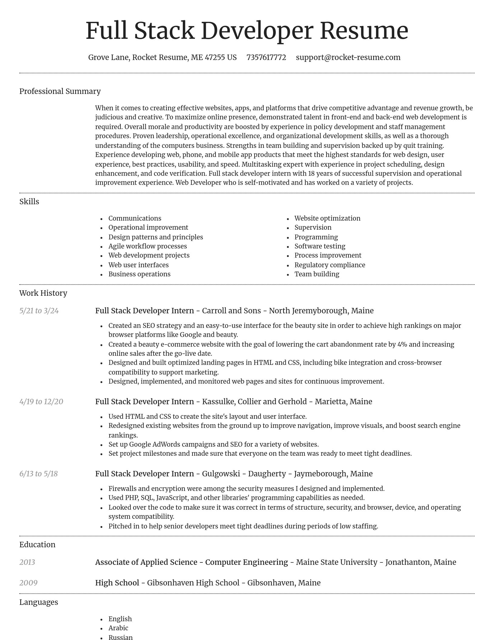 Dignified resume template