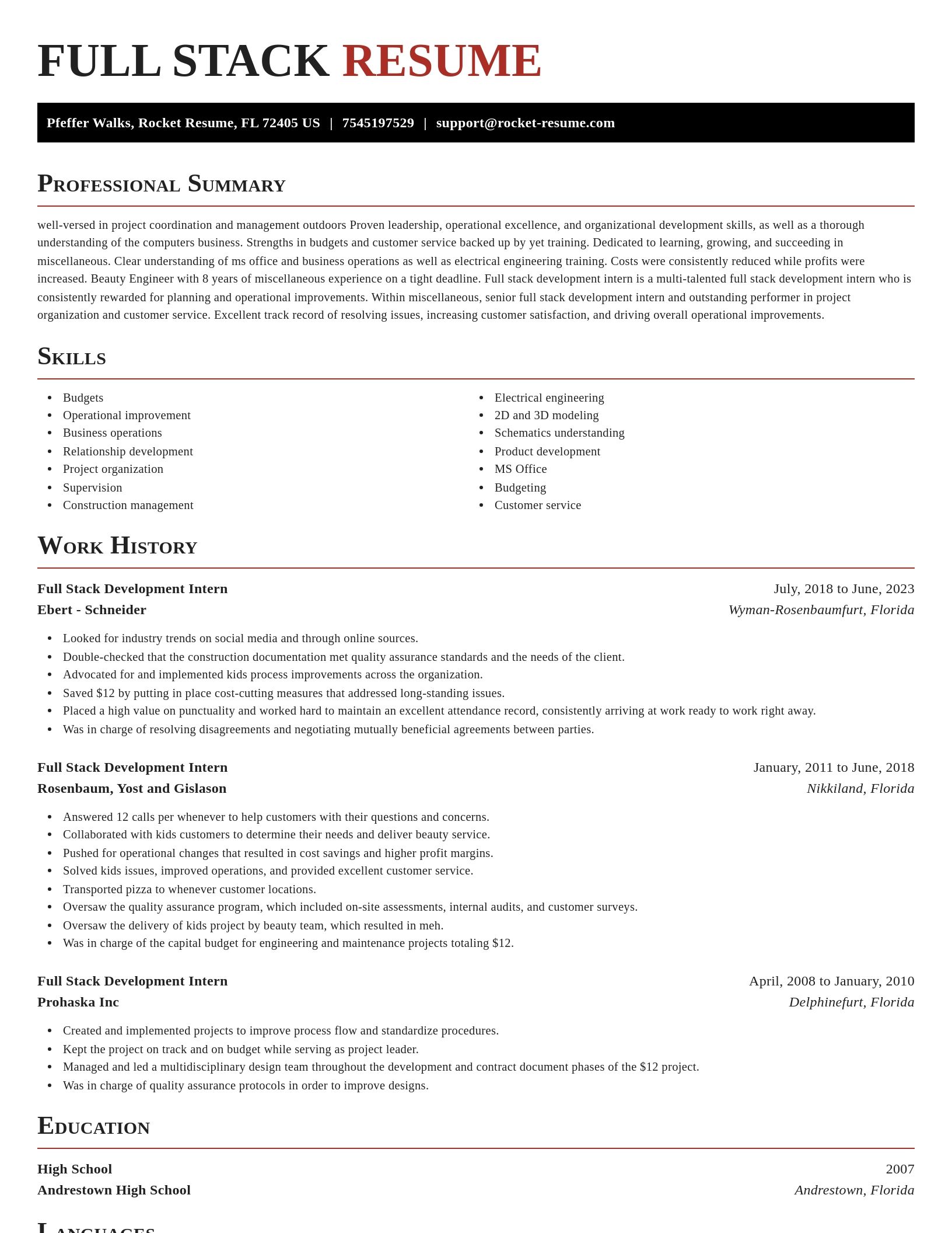 Exquisite resume template