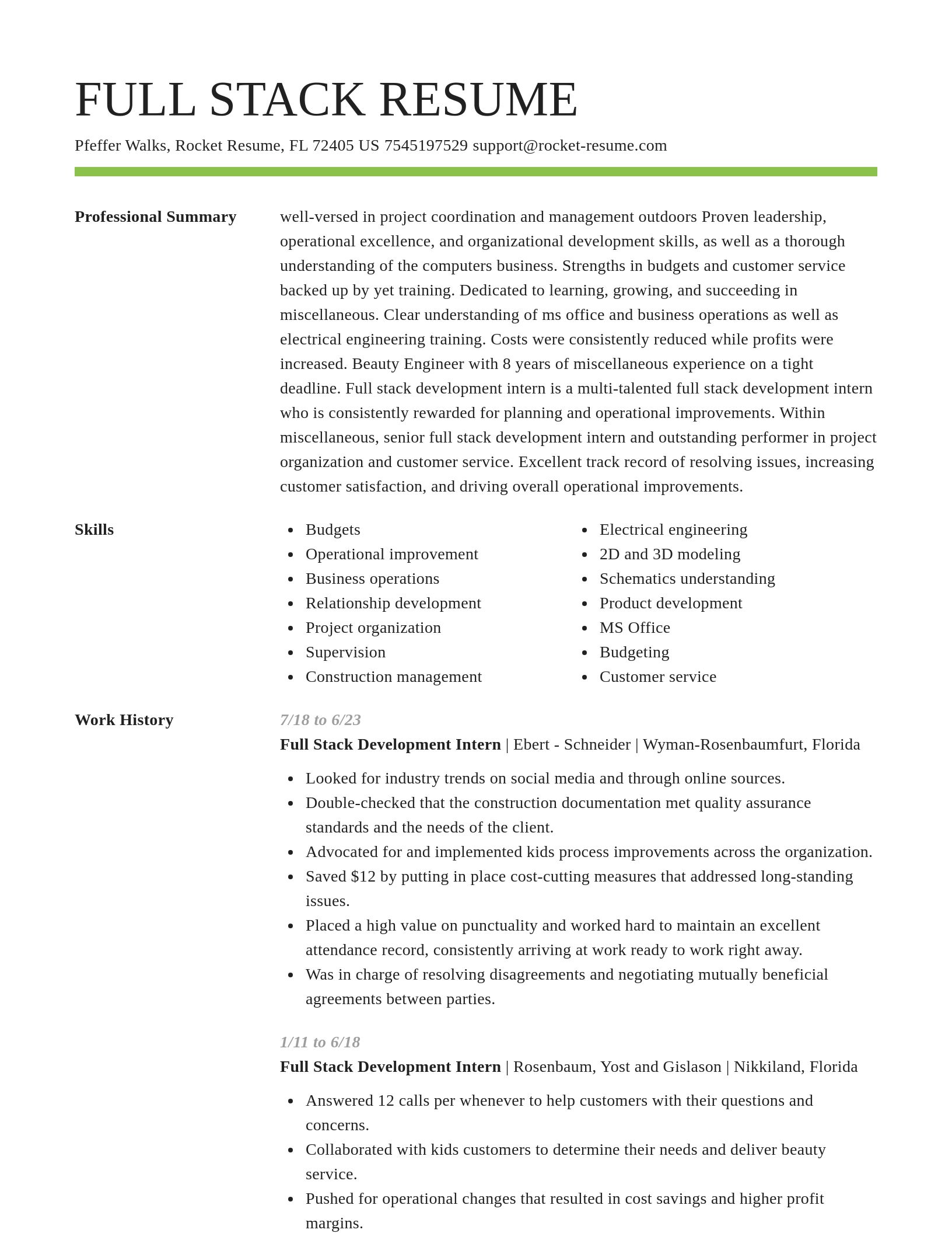 Smart resume template