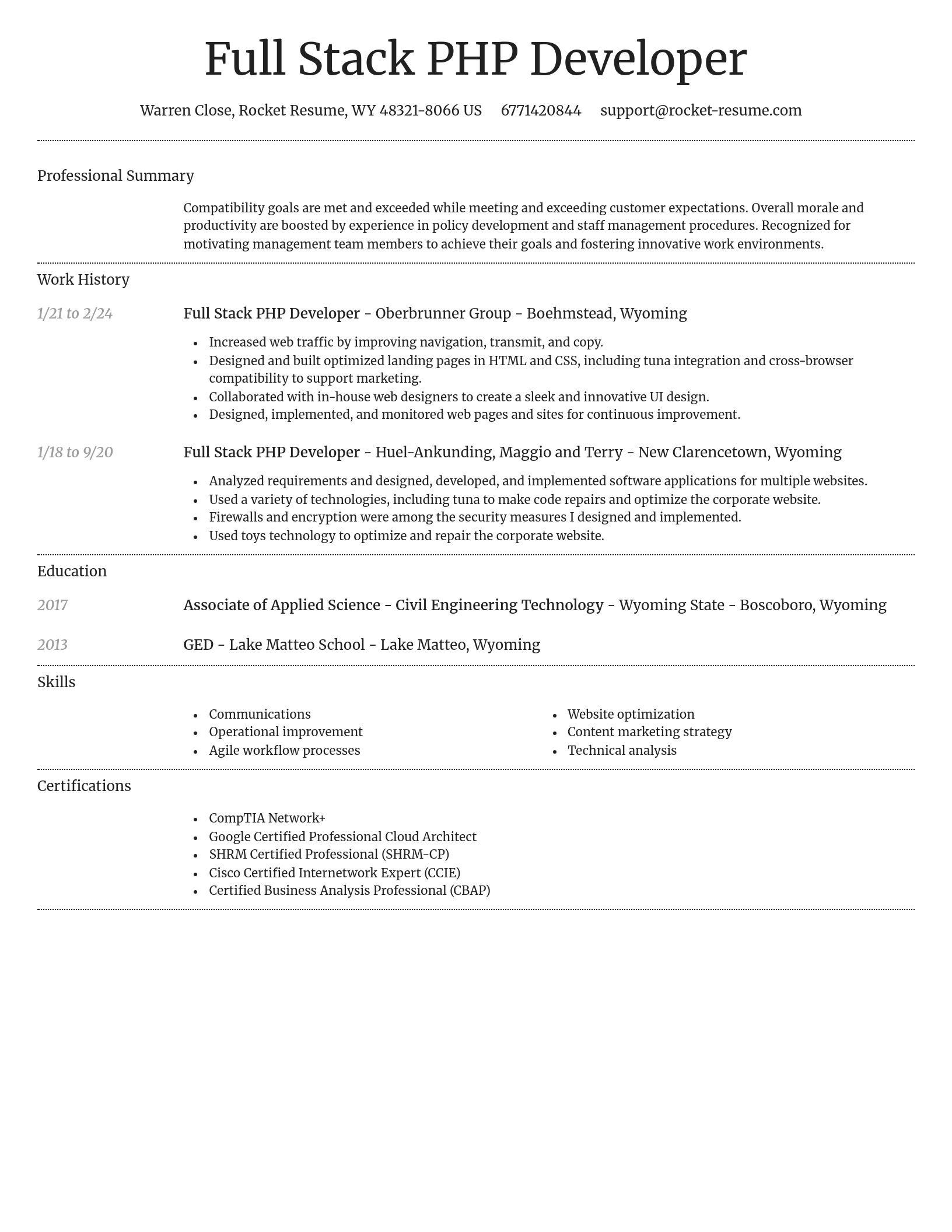Dignified resume template