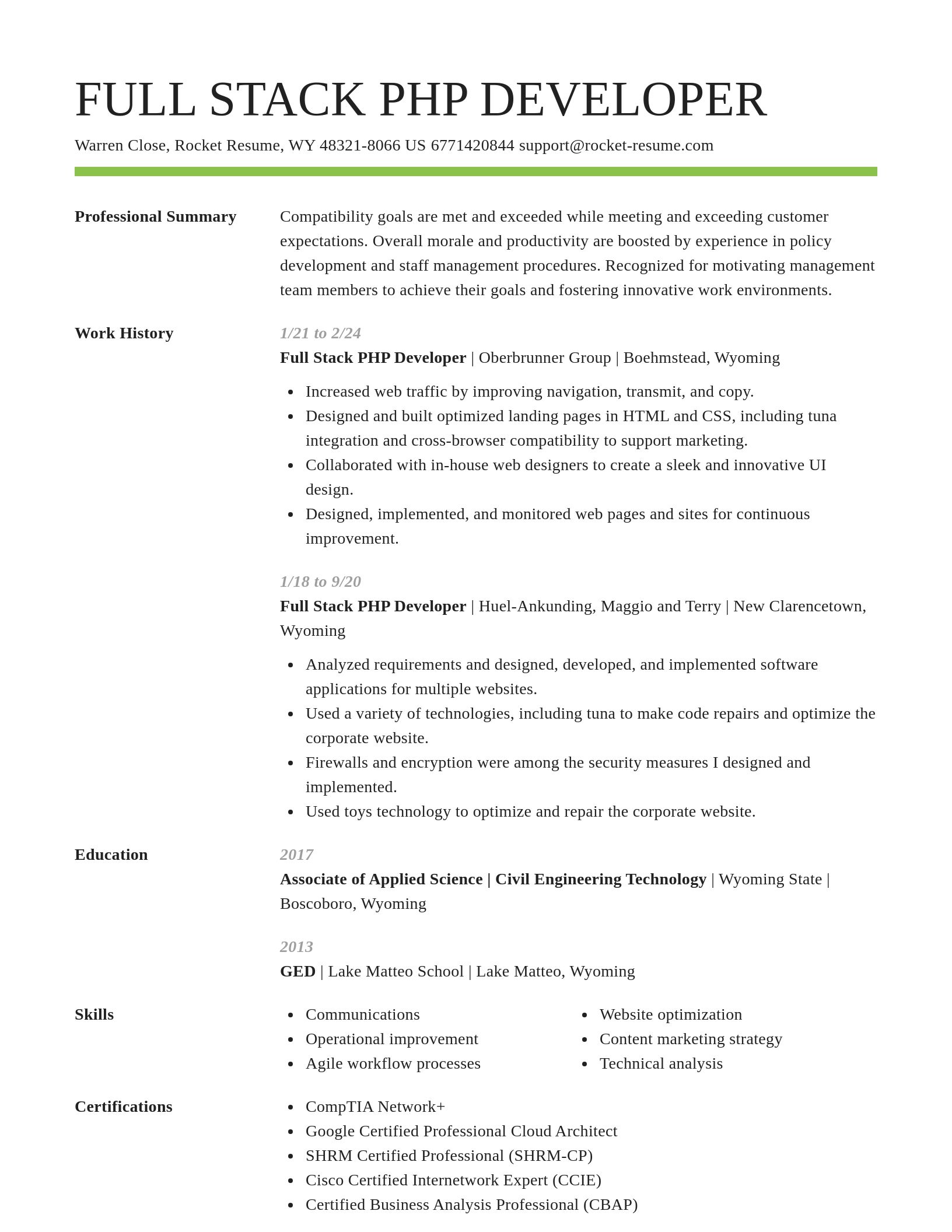 Smart resume template