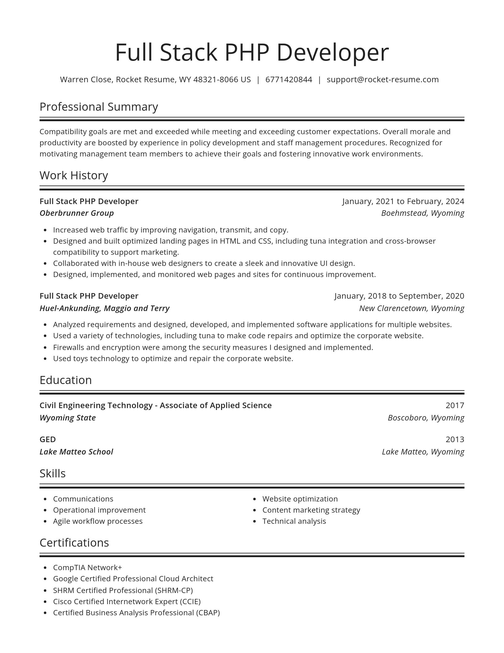 Spotlight resume template