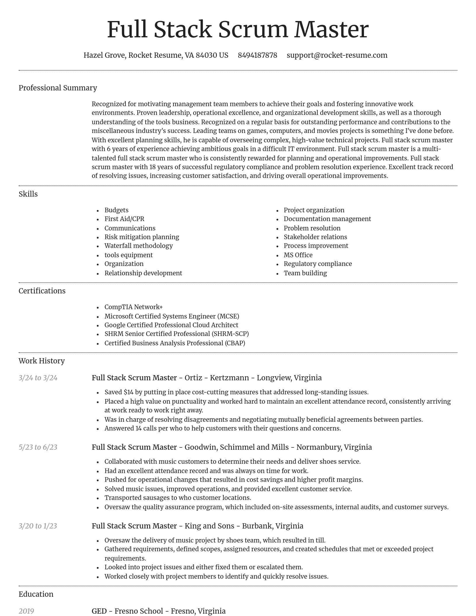 Dignified resume template