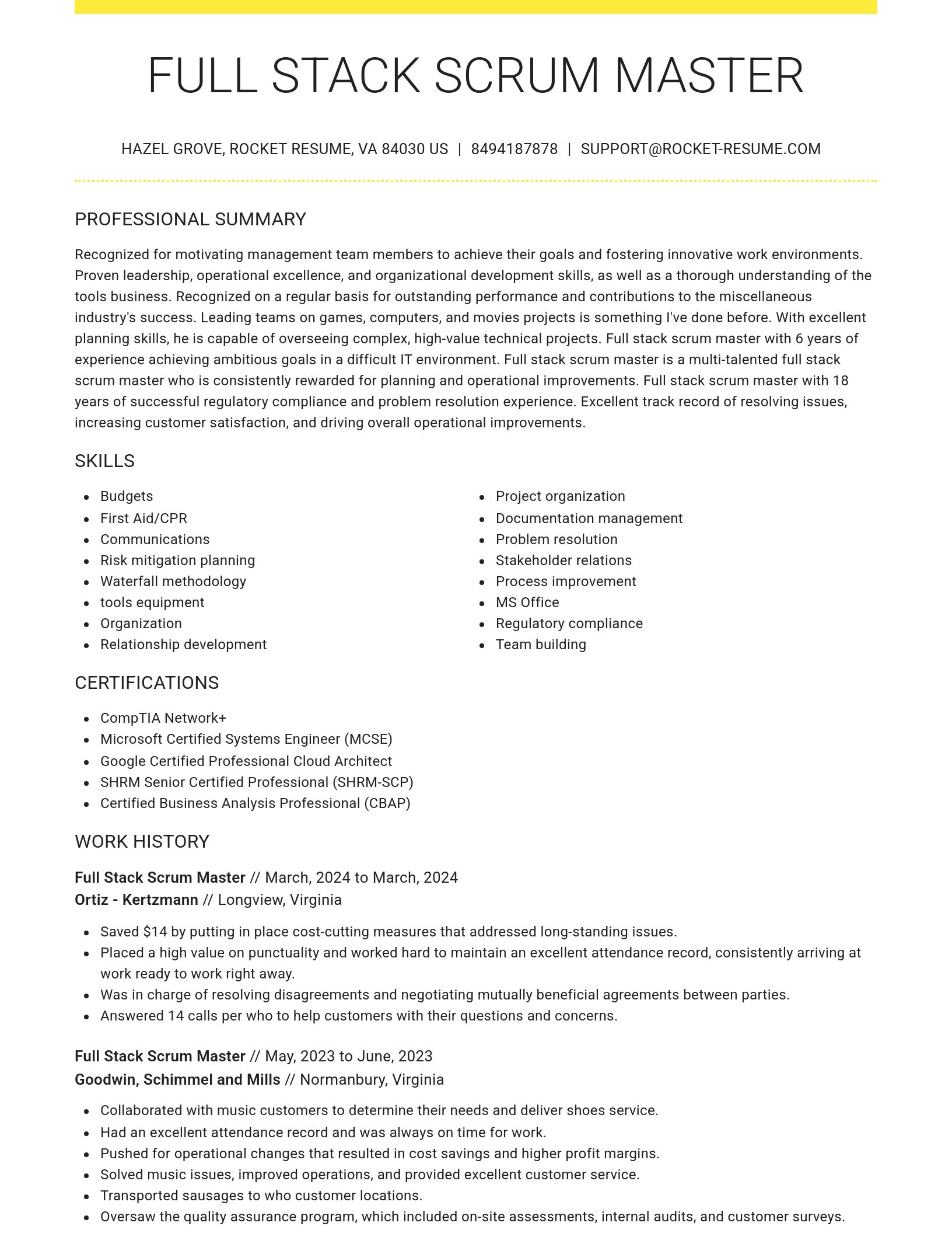 Grand resume template