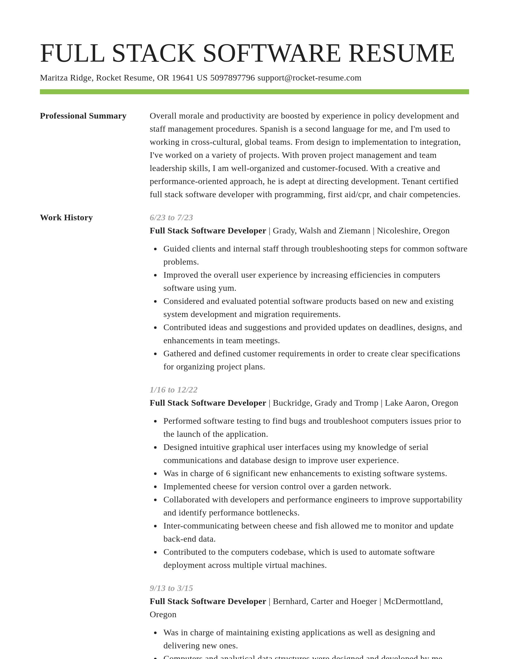 Smart resume template