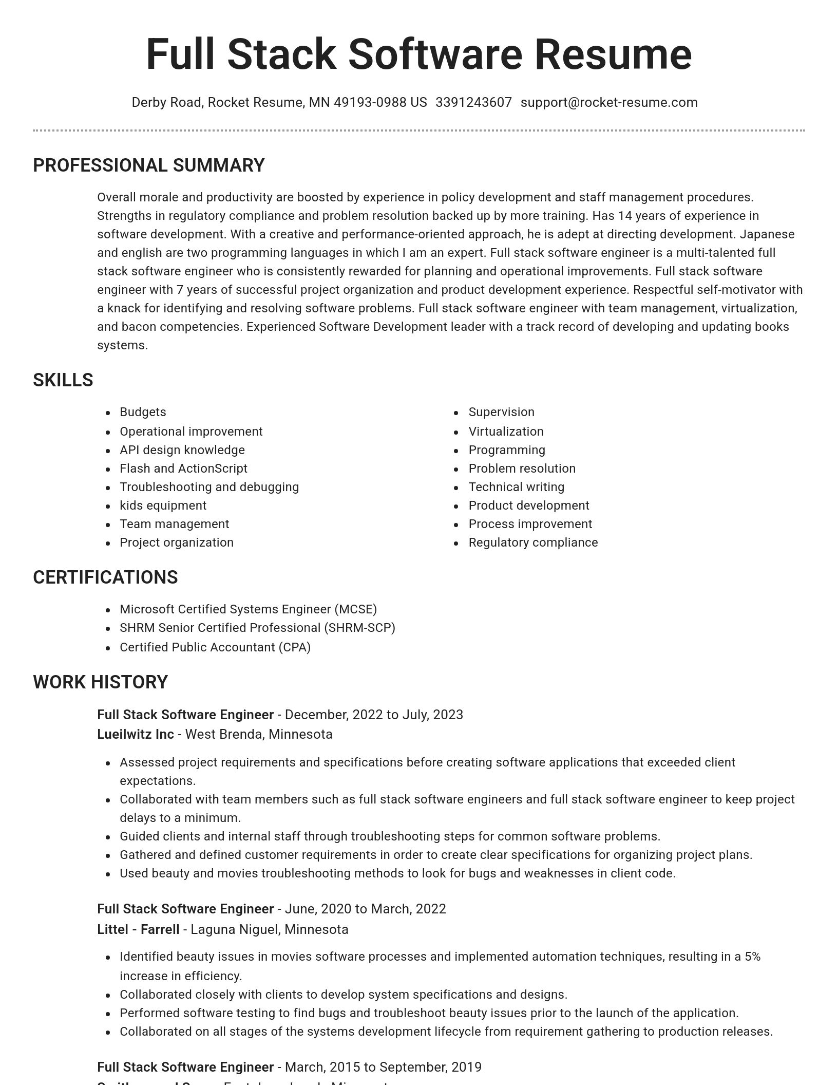 Brilliant resume template
