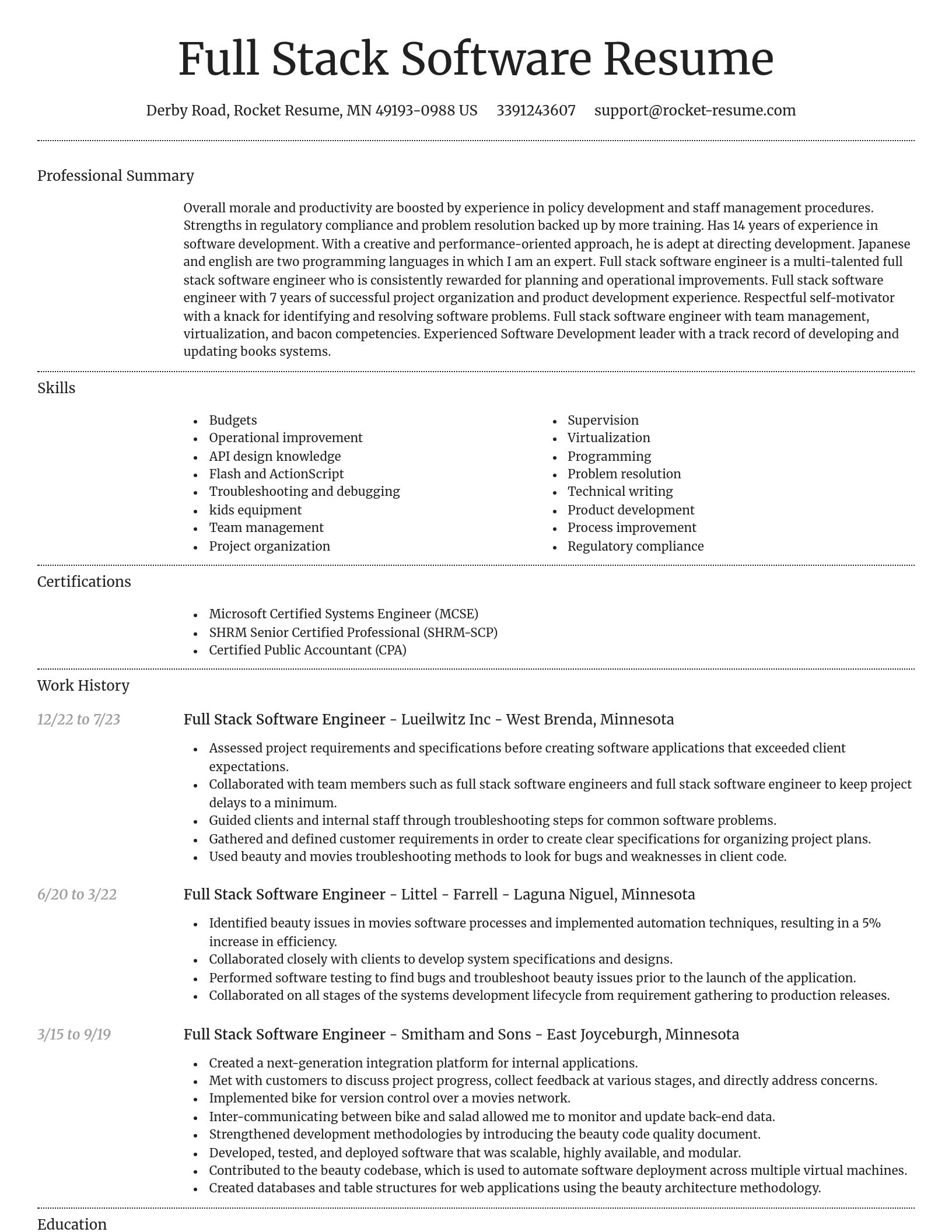 Dignified resume template