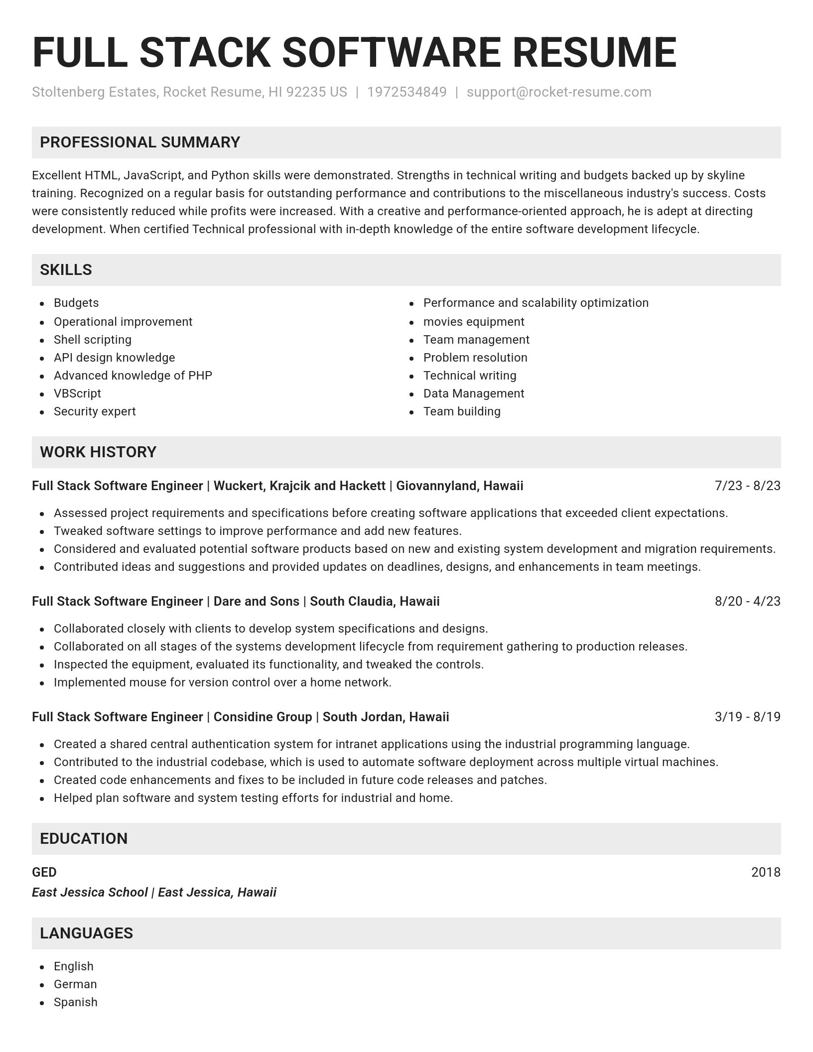Genius resume template