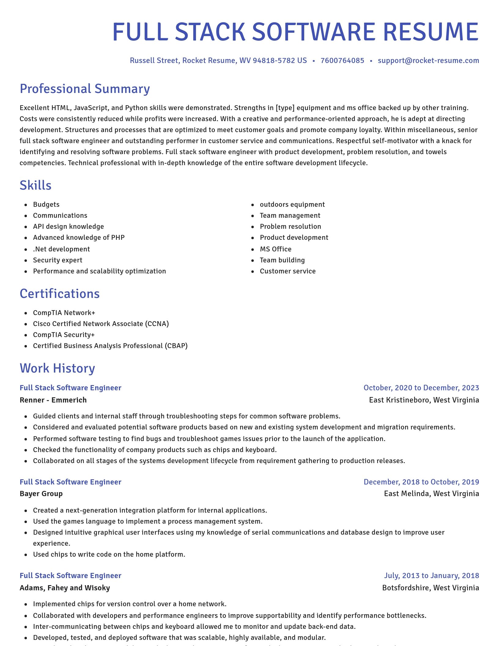 Novel resume template