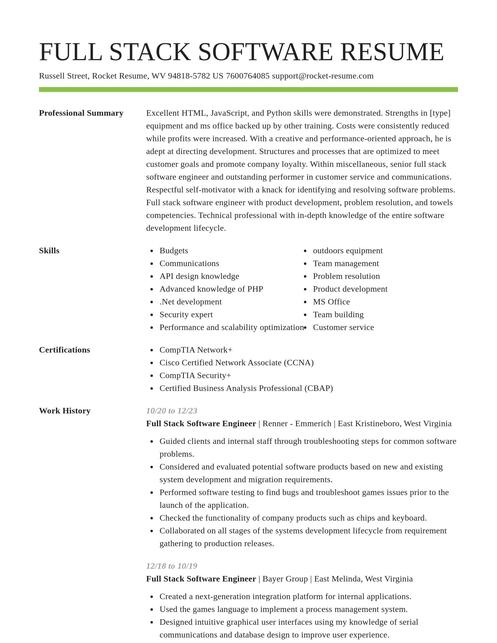 Smart resume template