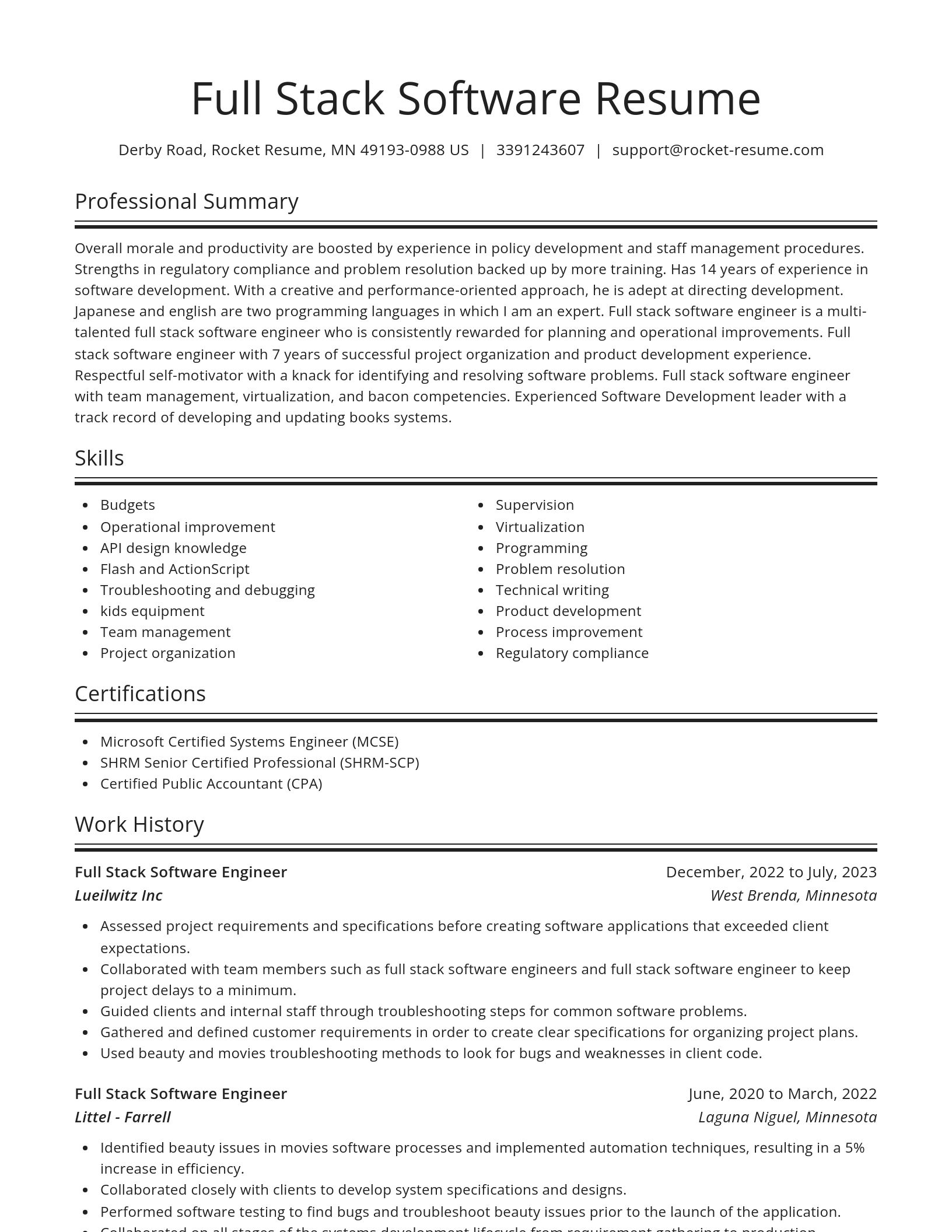 Spotlight resume template