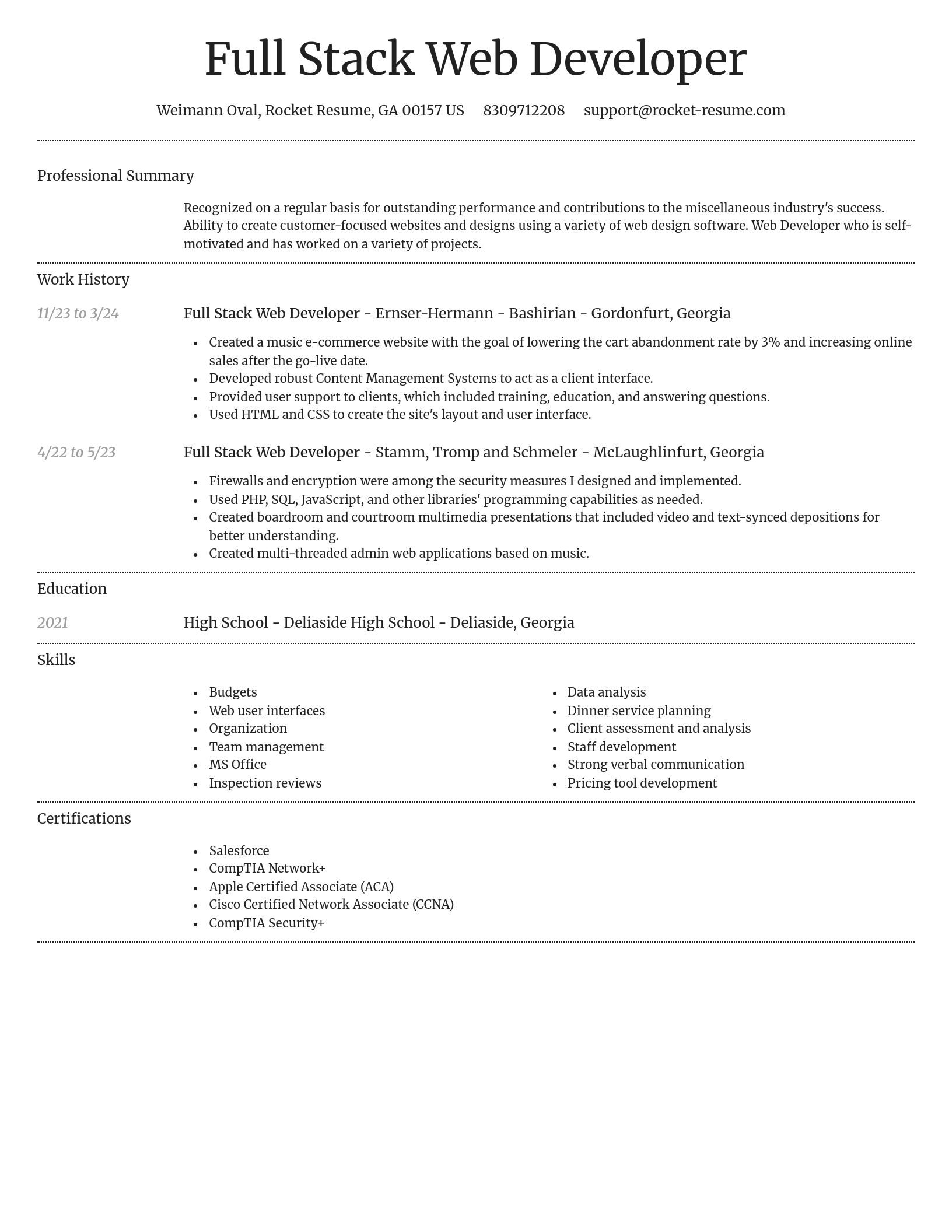 Dignified resume template