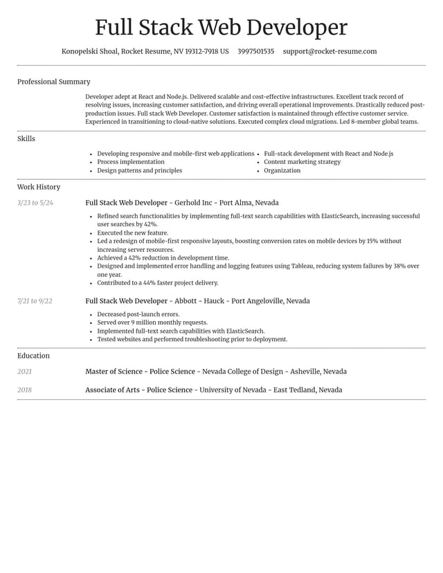 Dignified resume template
