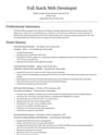 Full Stack Web Developer resume template