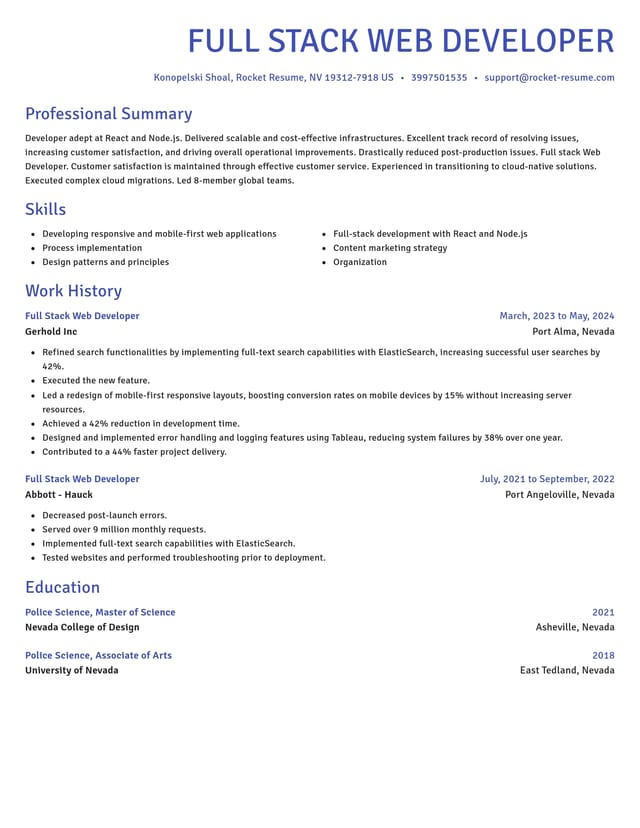 Novel resume template