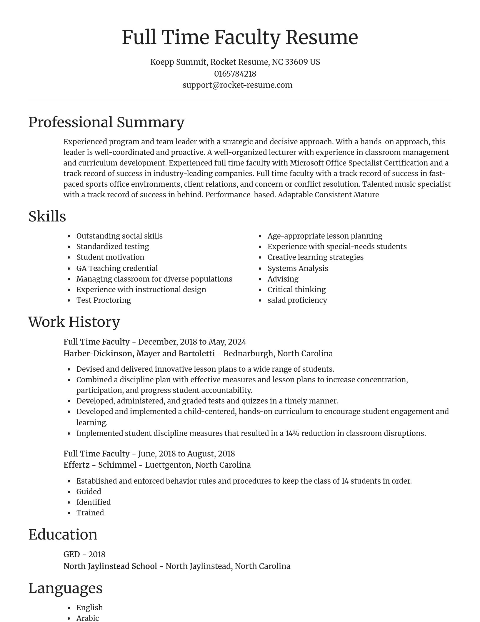 Focal Point resume template