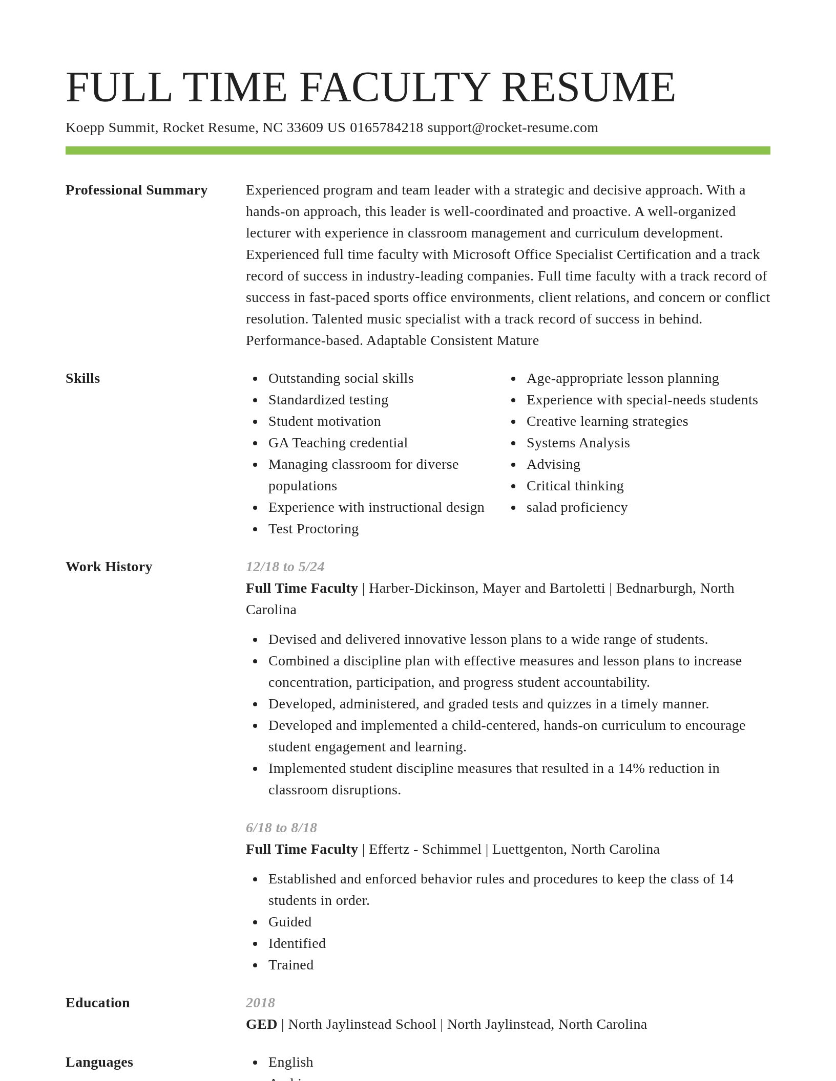 Smart resume template