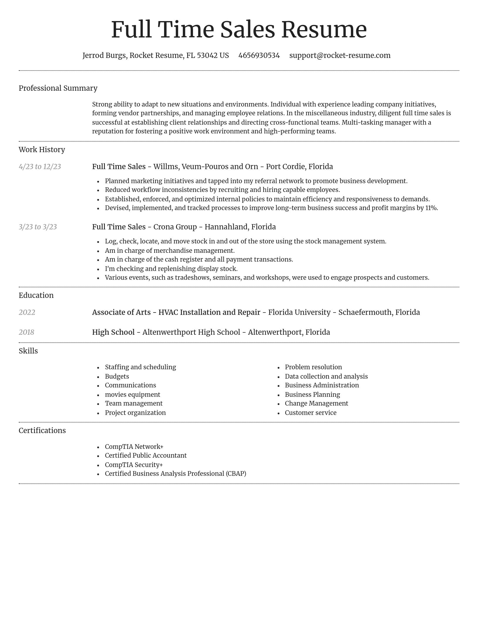 Dignified resume template