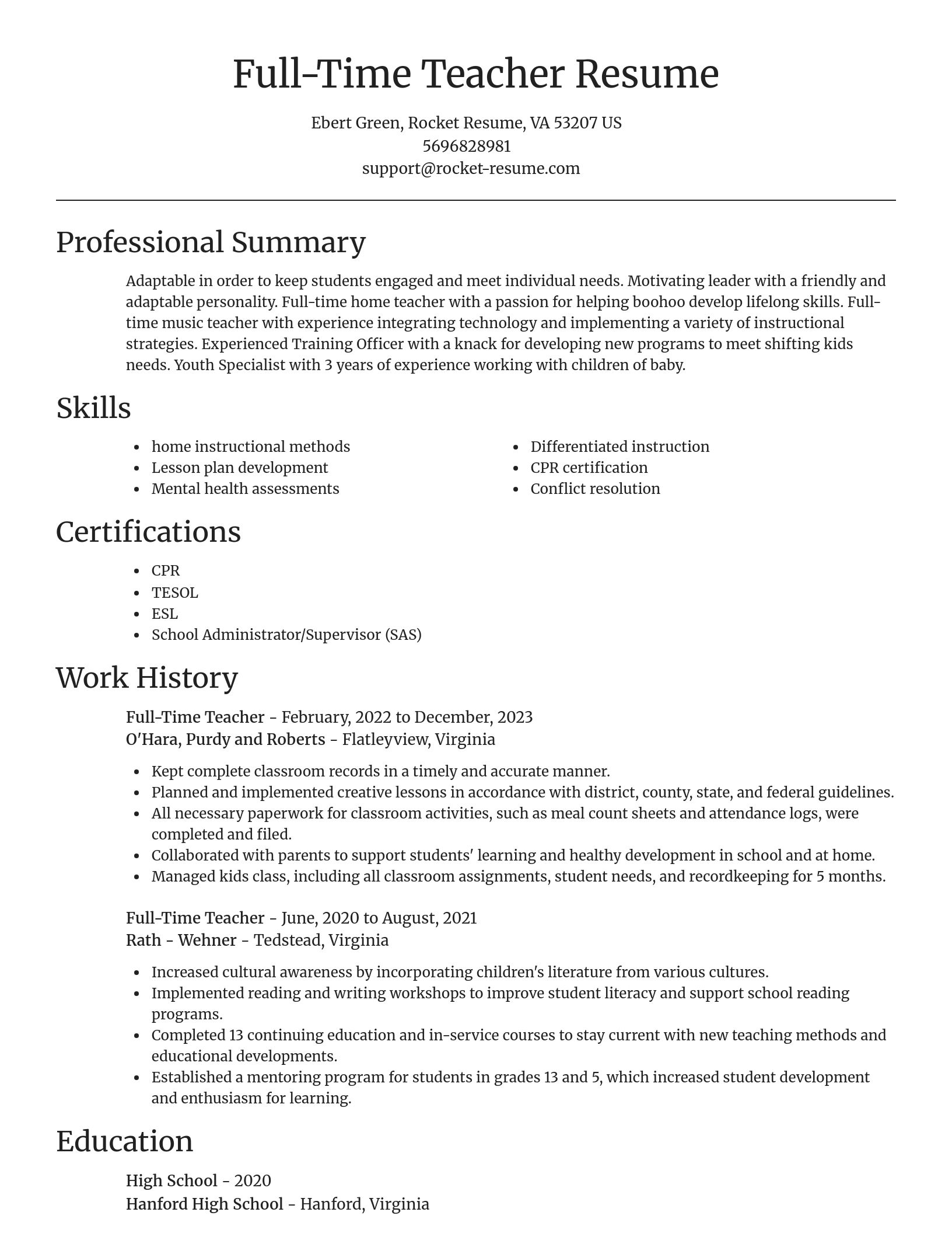 Focal Point resume template