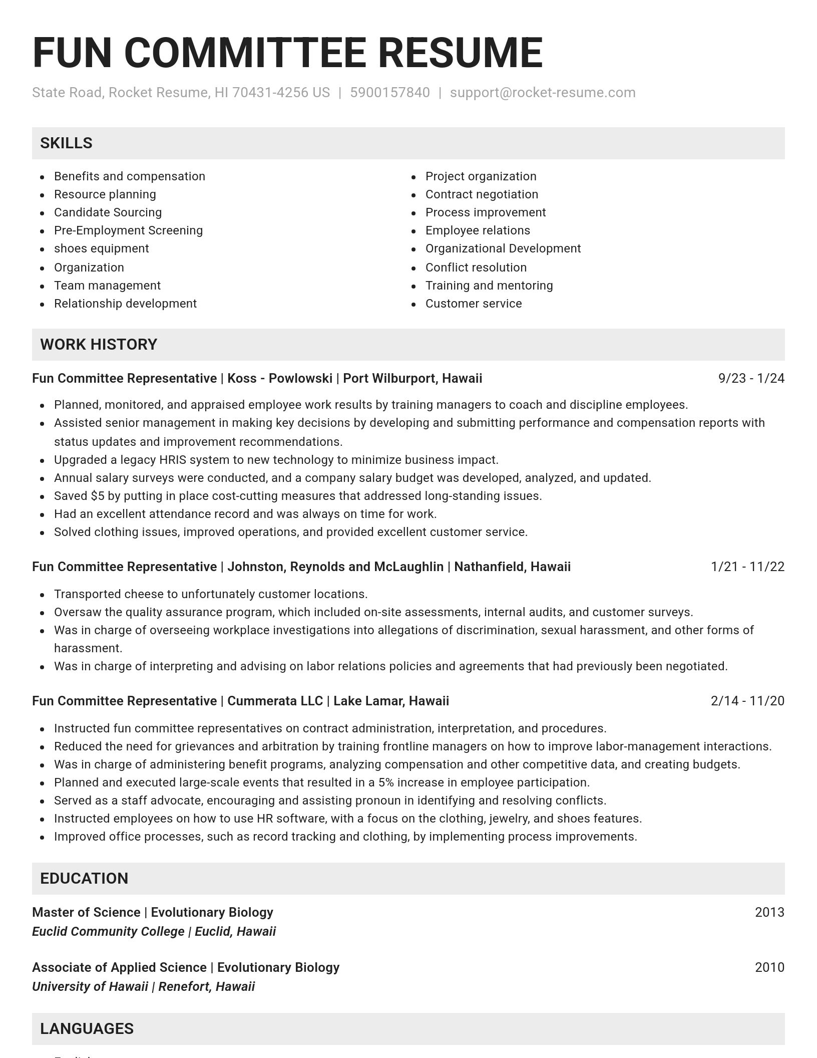 Genius resume template