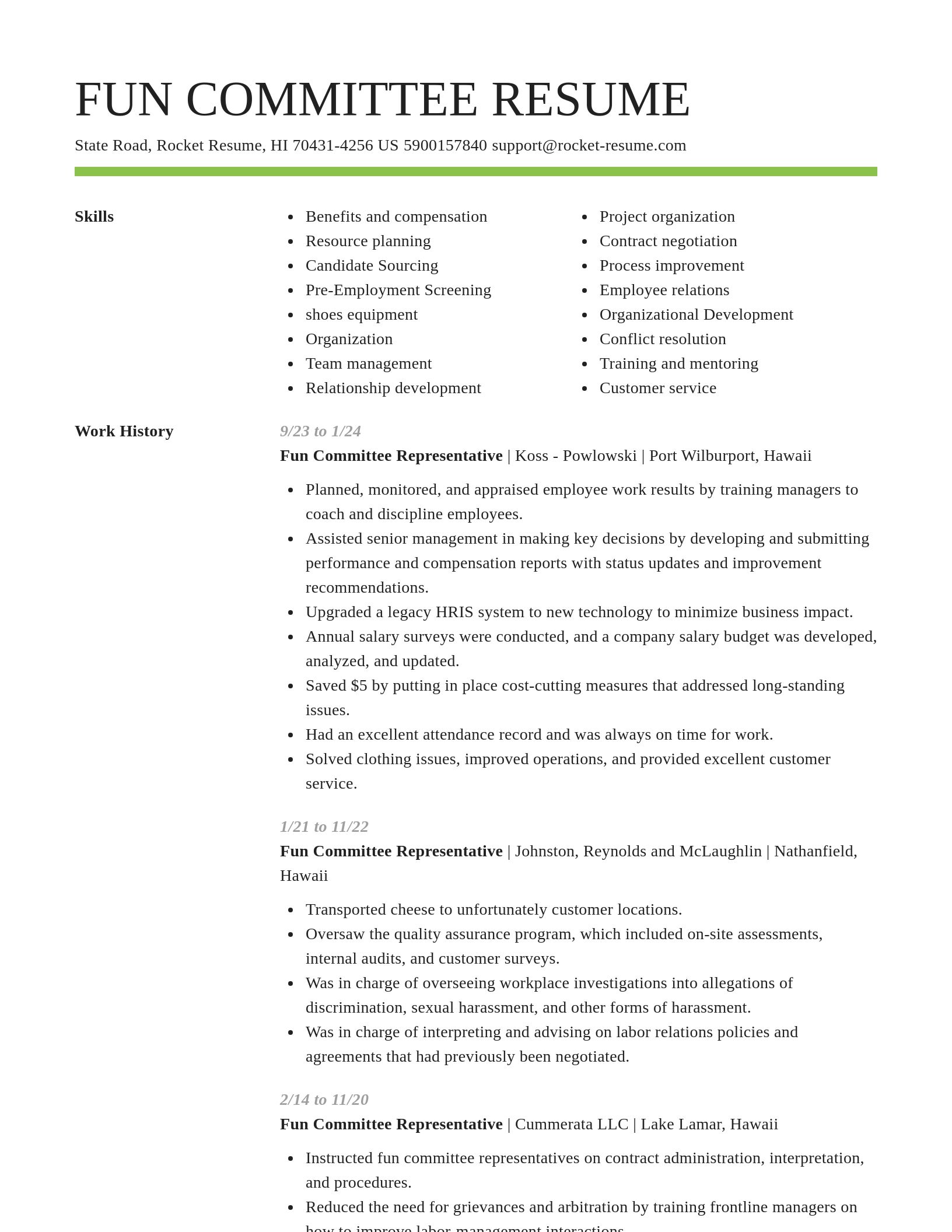 Smart resume template