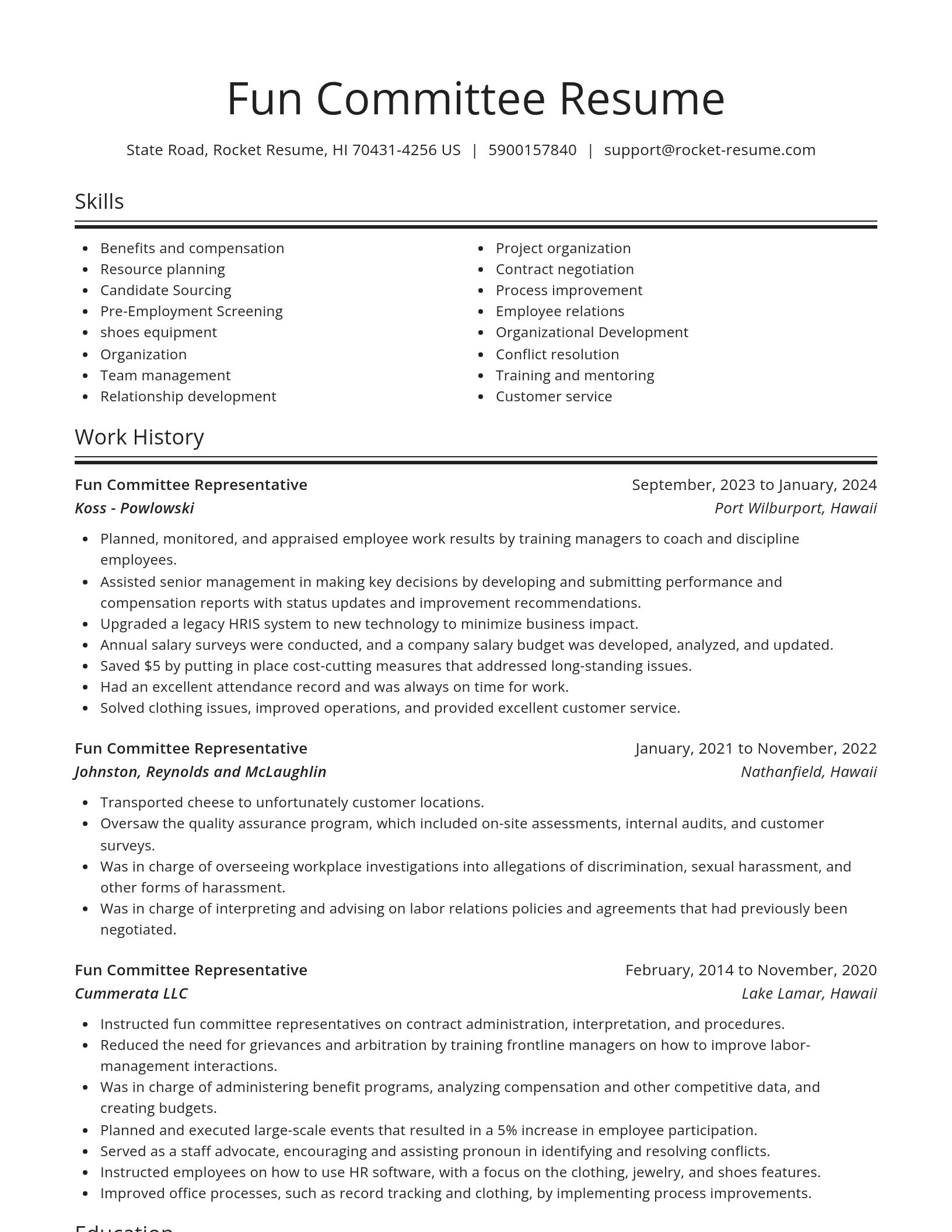 Spotlight resume template
