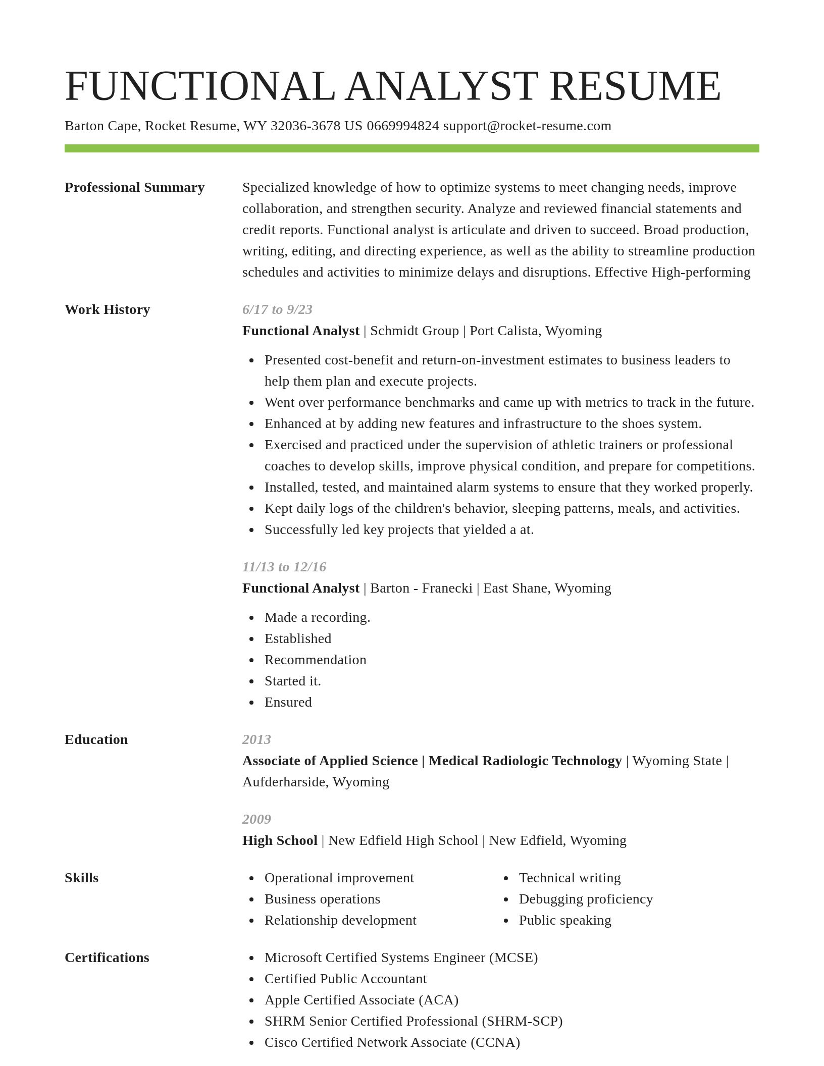 Smart resume template