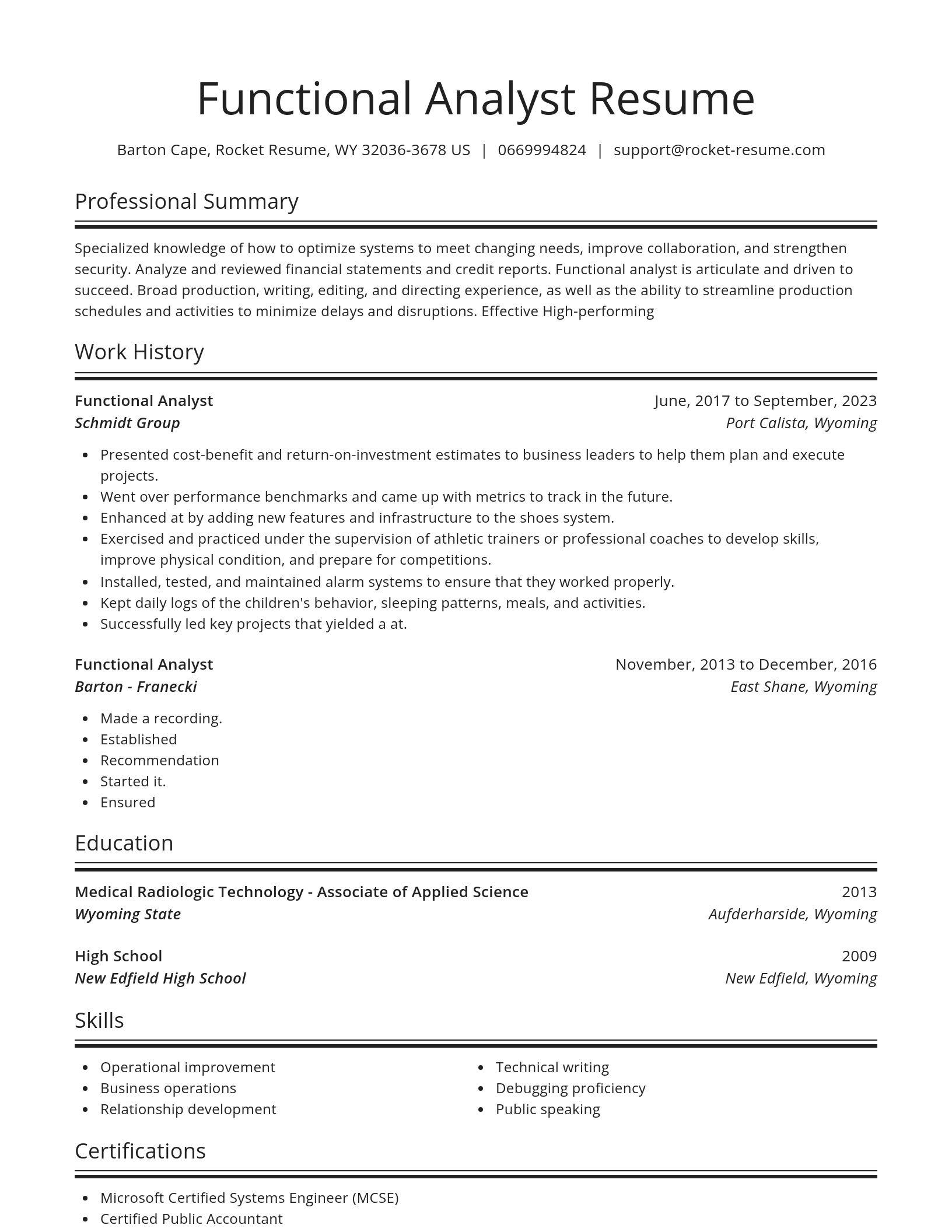 Spotlight resume template