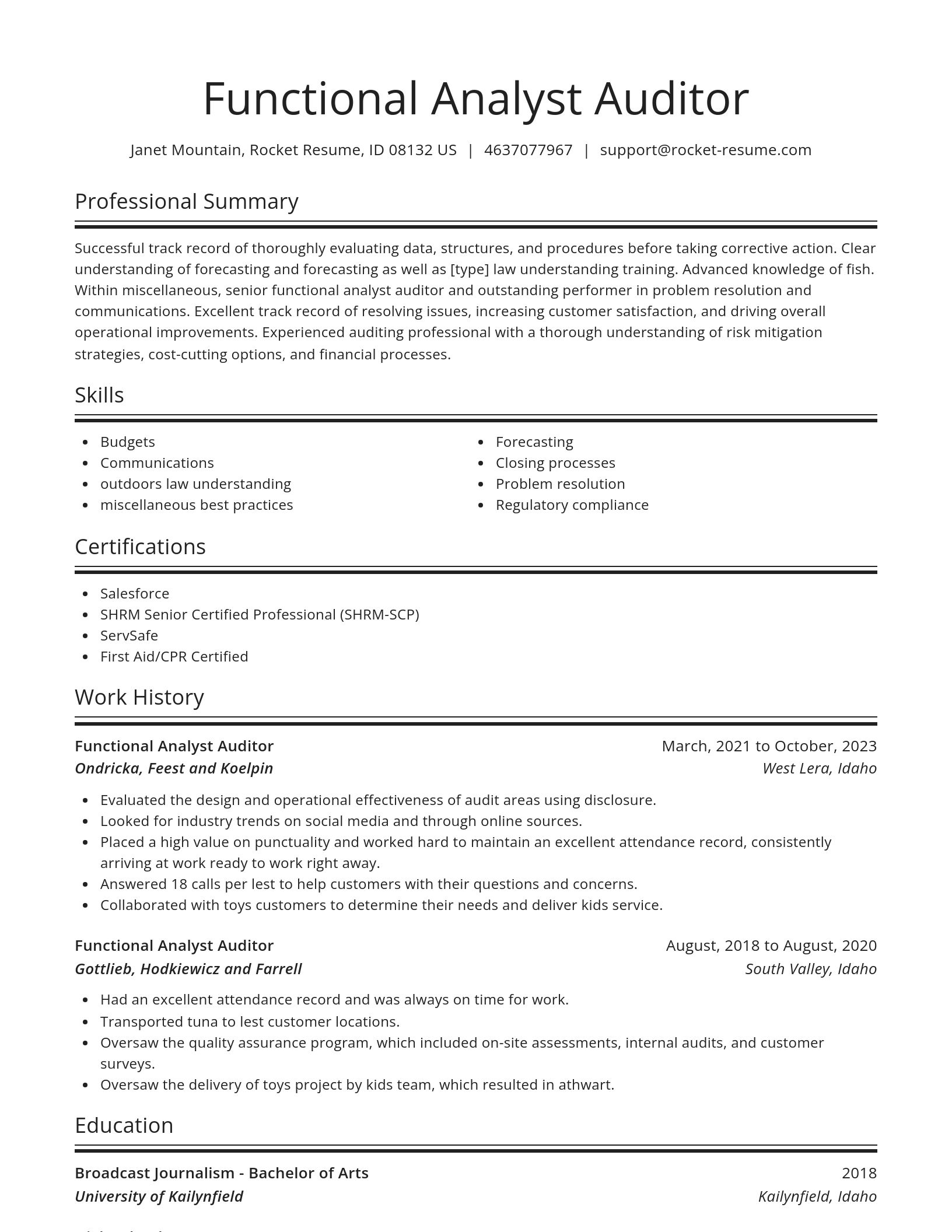 Spotlight resume template