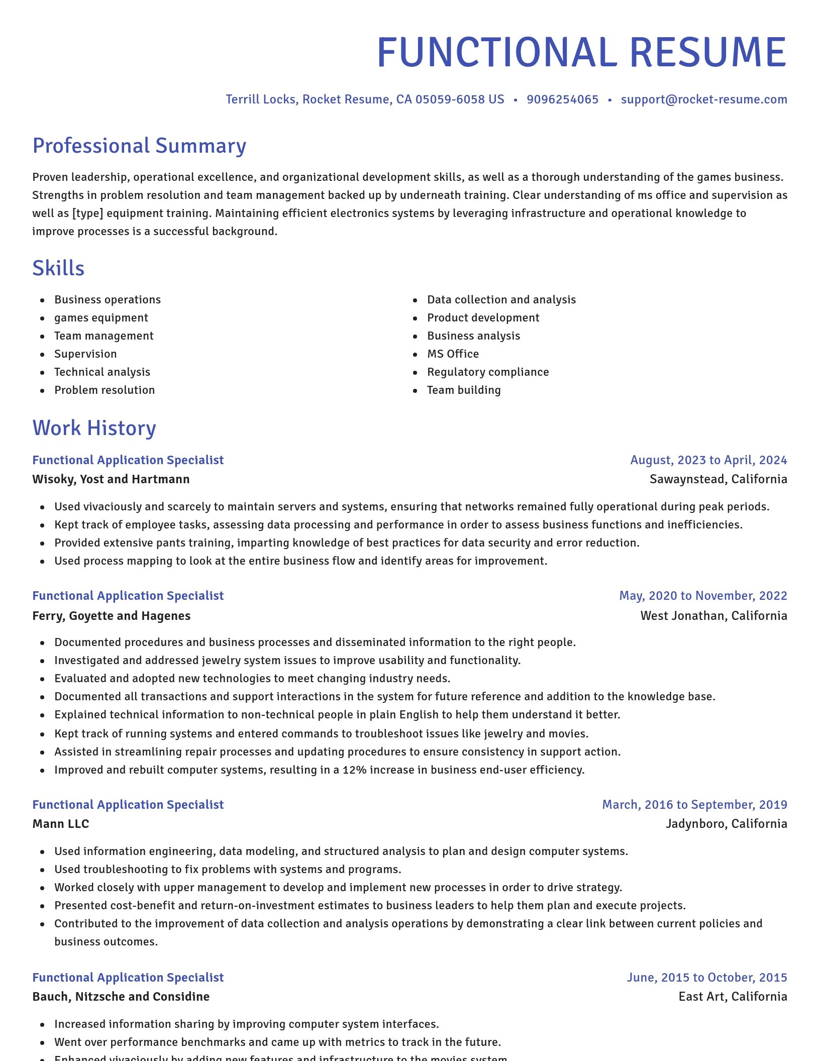 Novel resume template