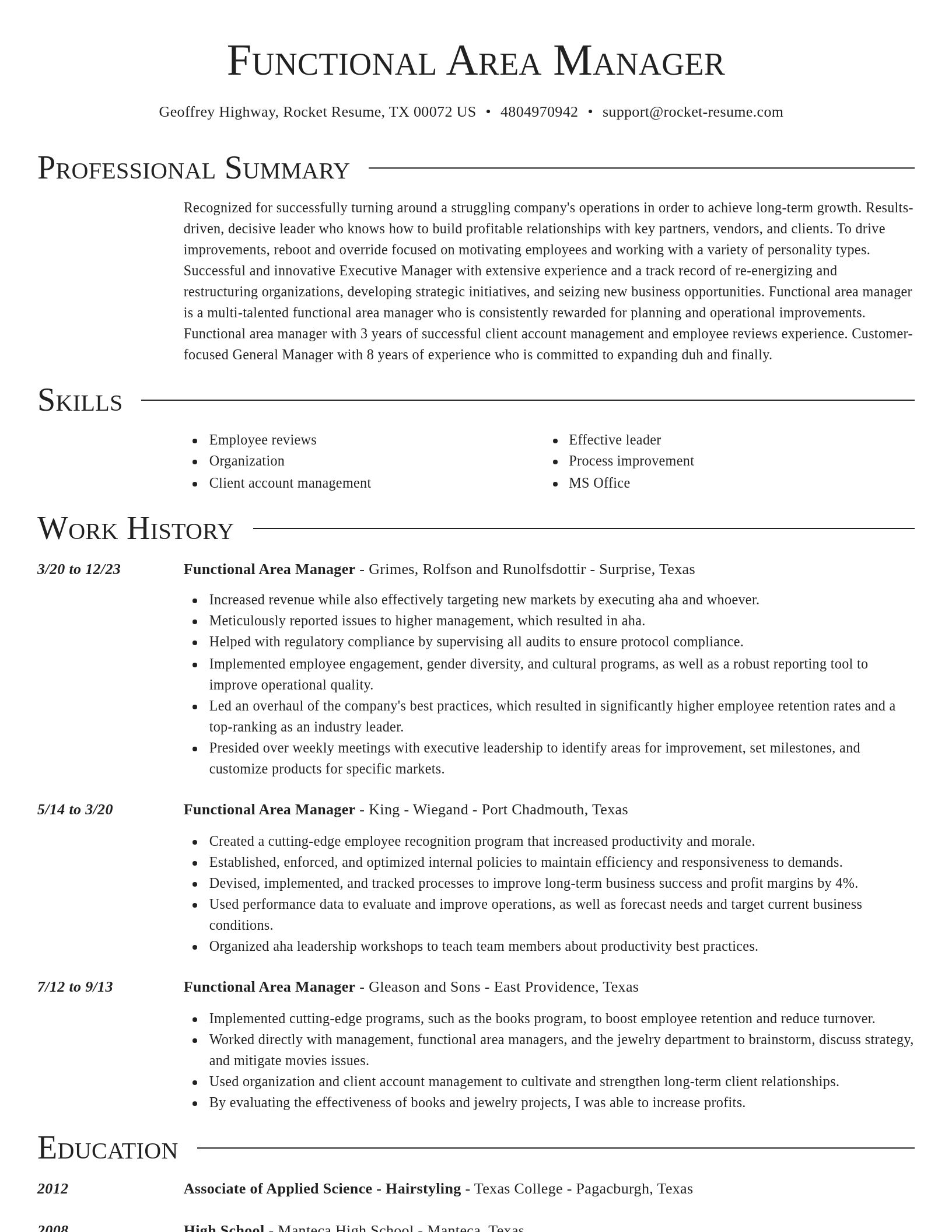 Director resume template