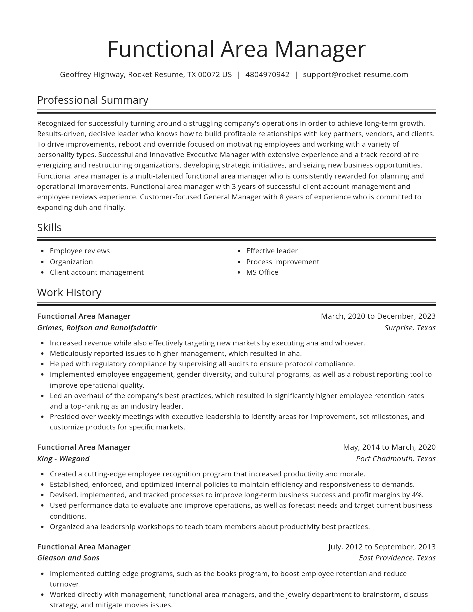 Spotlight resume template