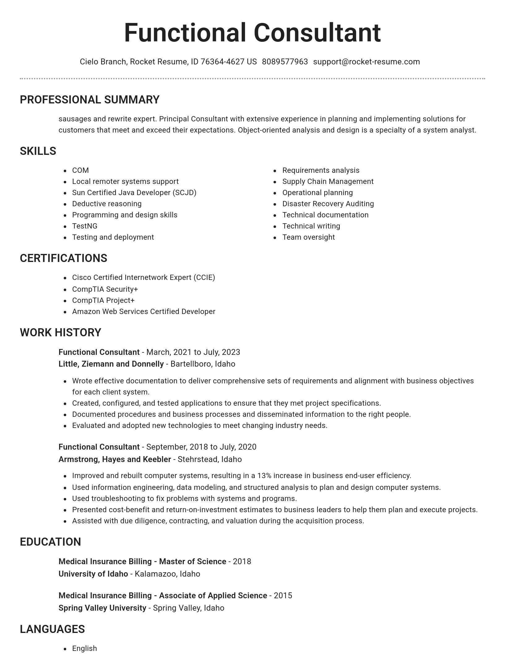 Brilliant resume template